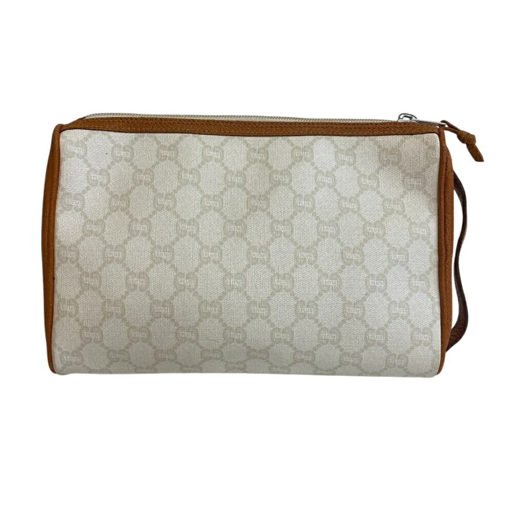 Gucci Gg Plus White Pvc Clutch Bag
