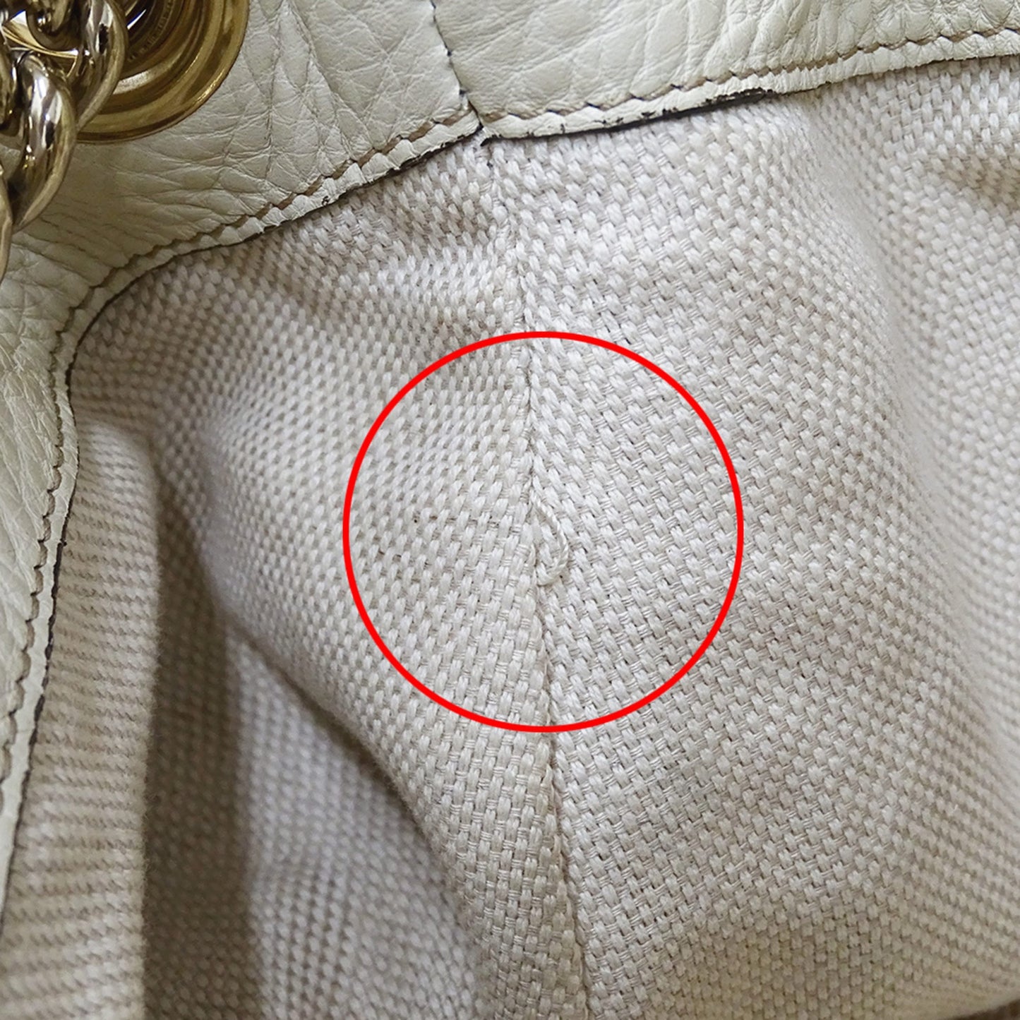 Gucci White Leather Tote Bag