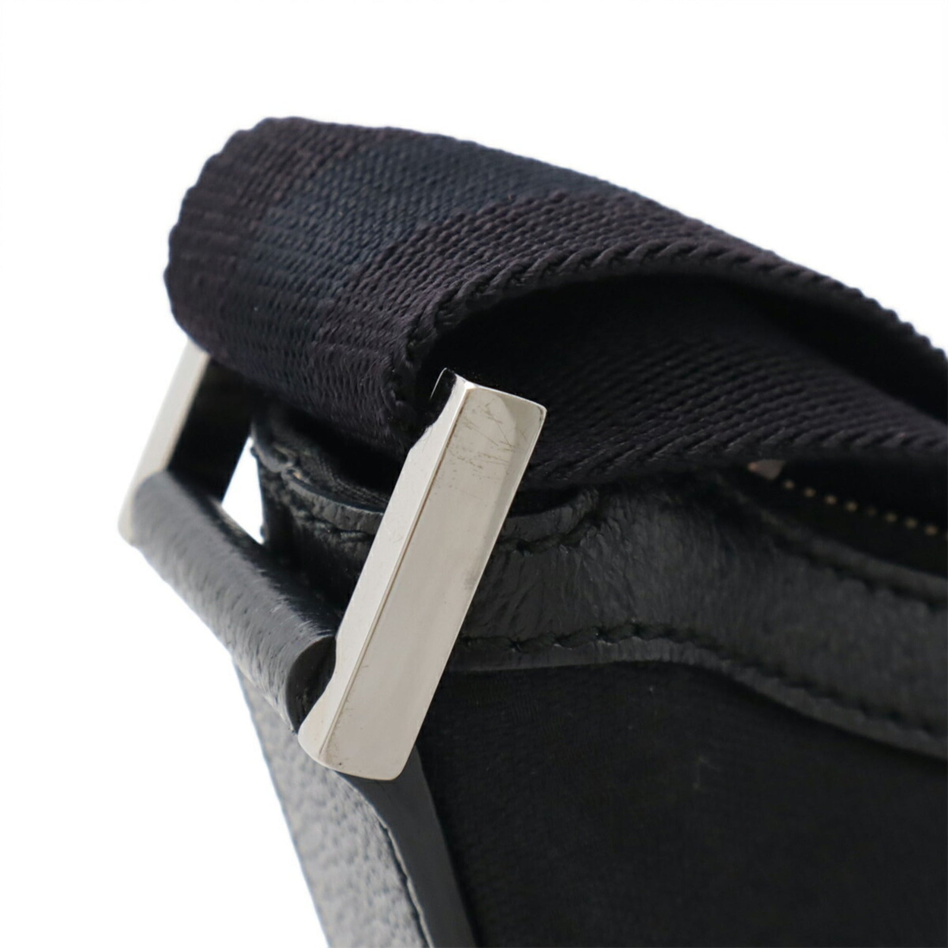 Gucci Black Gg Canvas Leather Shoulder Bag