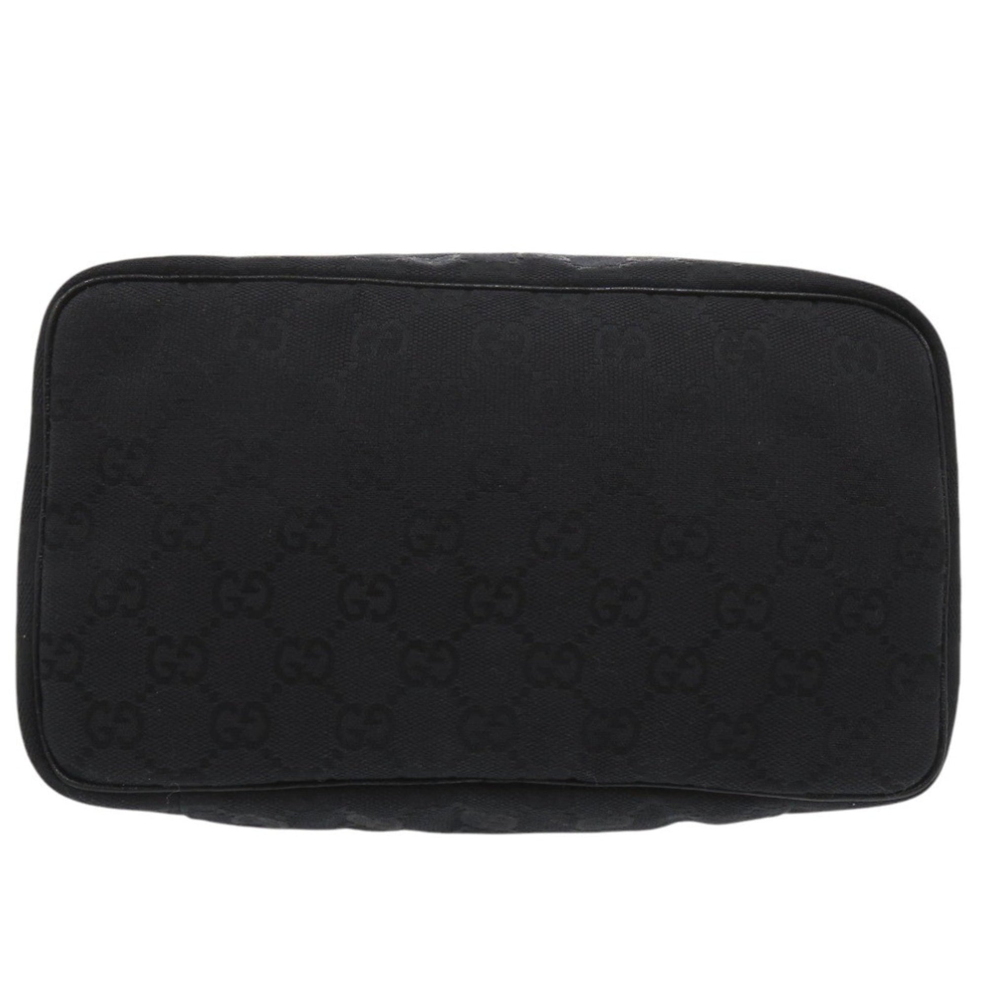 Gucci Black Gg Canvas Pouch Vanity Bag