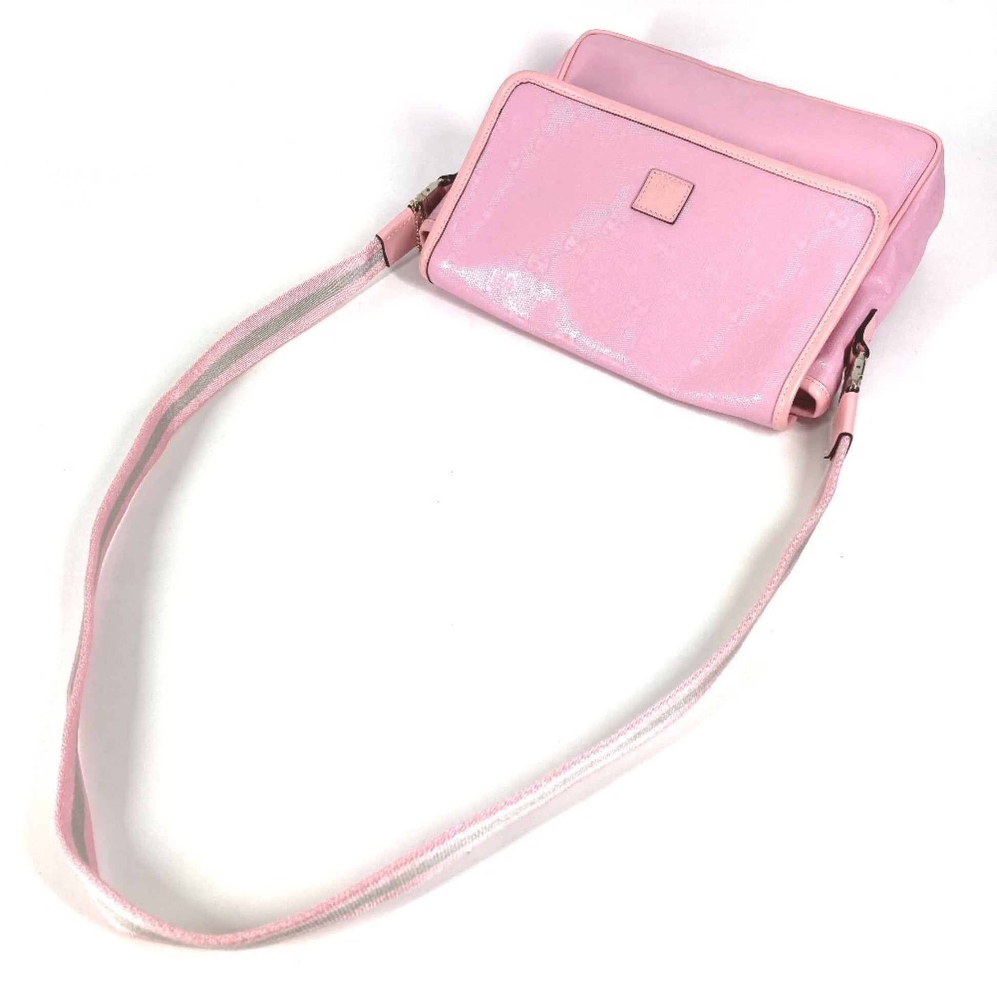Gucci Gg Imprimé Pink Gg Imprimé Leather Messenger Bag Shoulder Bag