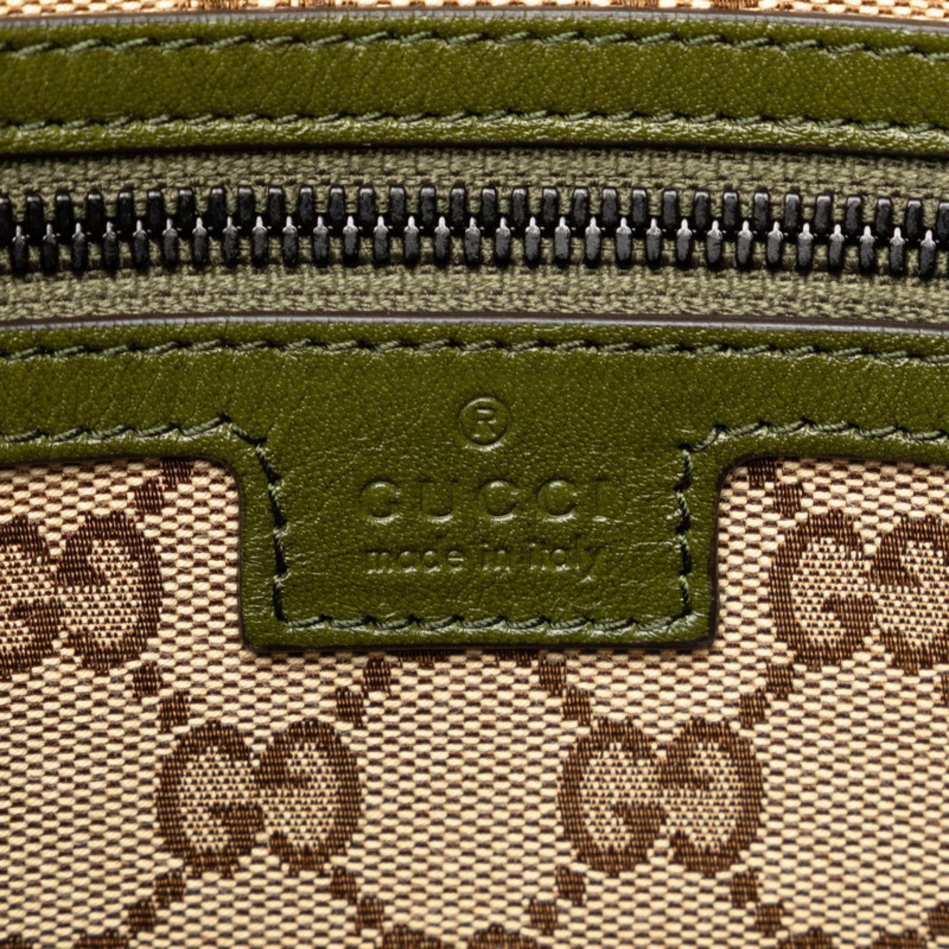 Gucci Khaki Leather Tote Bag