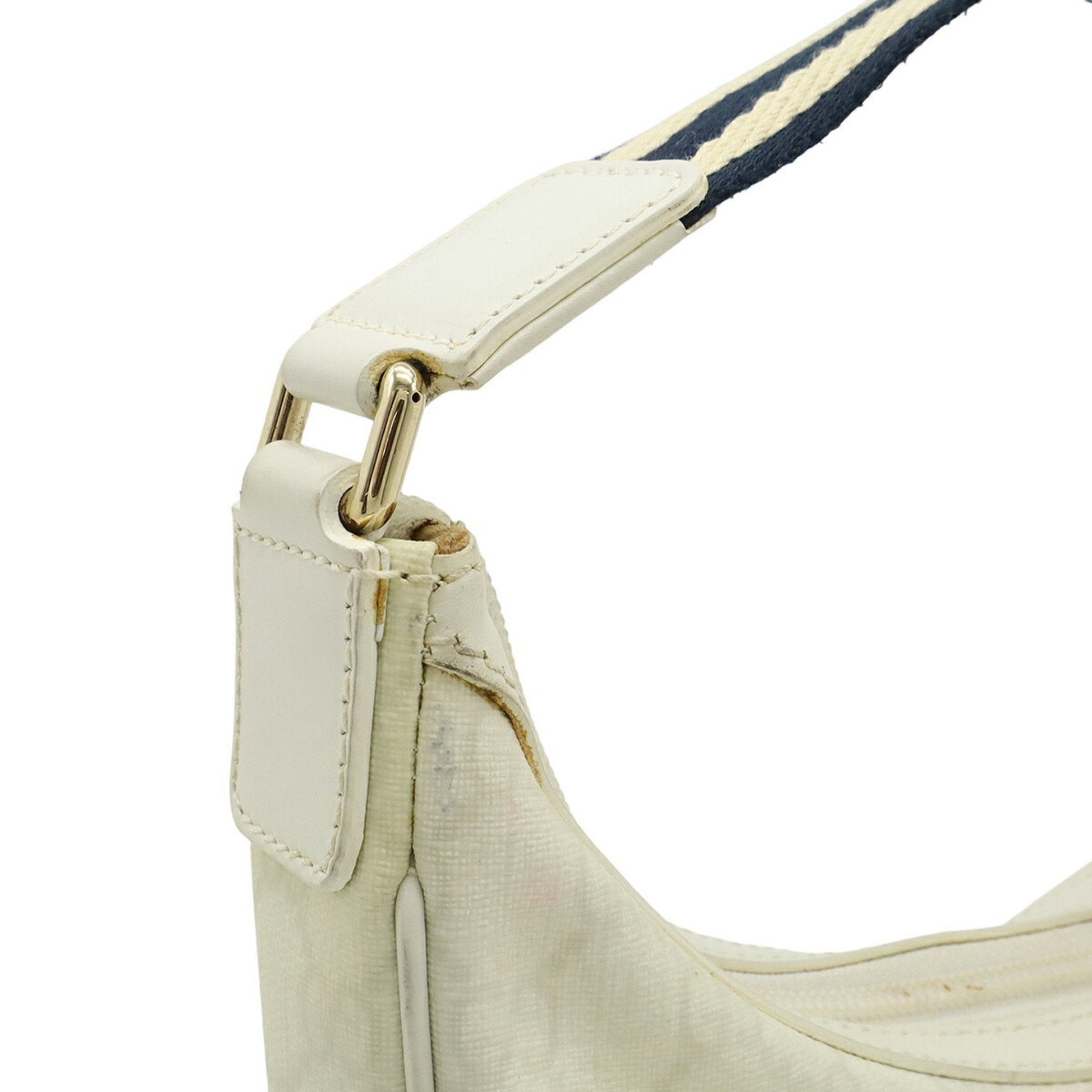 Gucci Navy White Pvc Leather Handbag Shoulder Bag