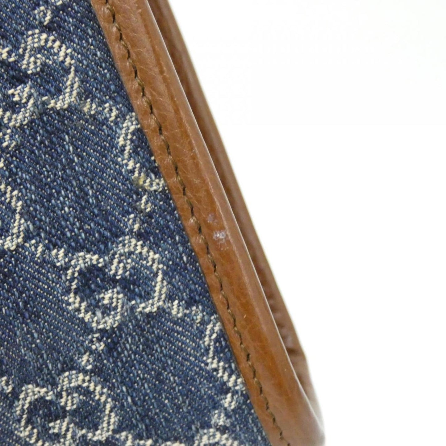 Gucci Brown Dark Blue Jacquard Leather Handbag