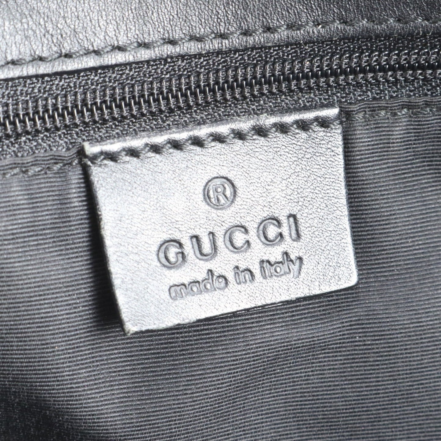 Gucci Black Leather Canvas Tote Bag