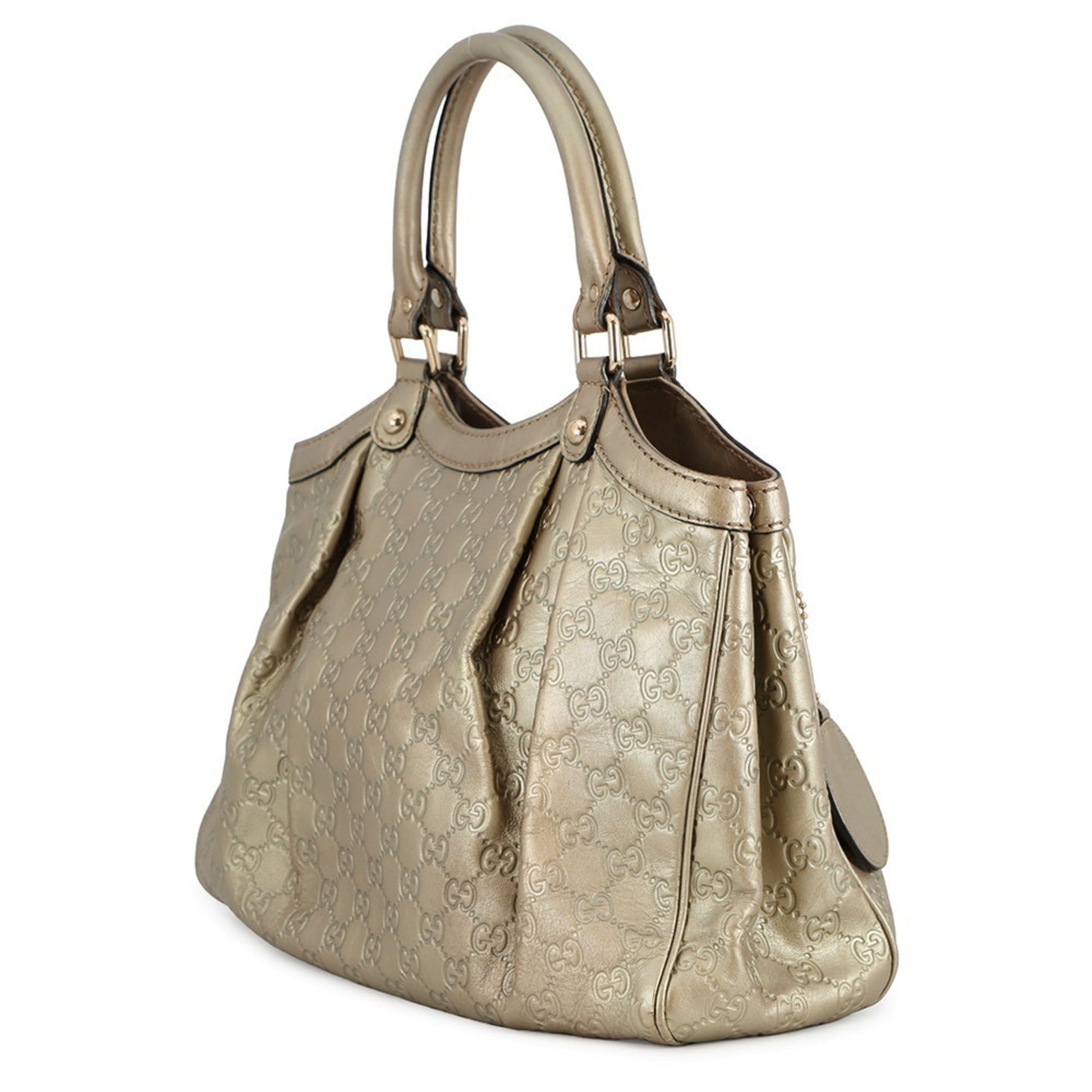 Gucci Sukey Beige Gold Leather Handbag