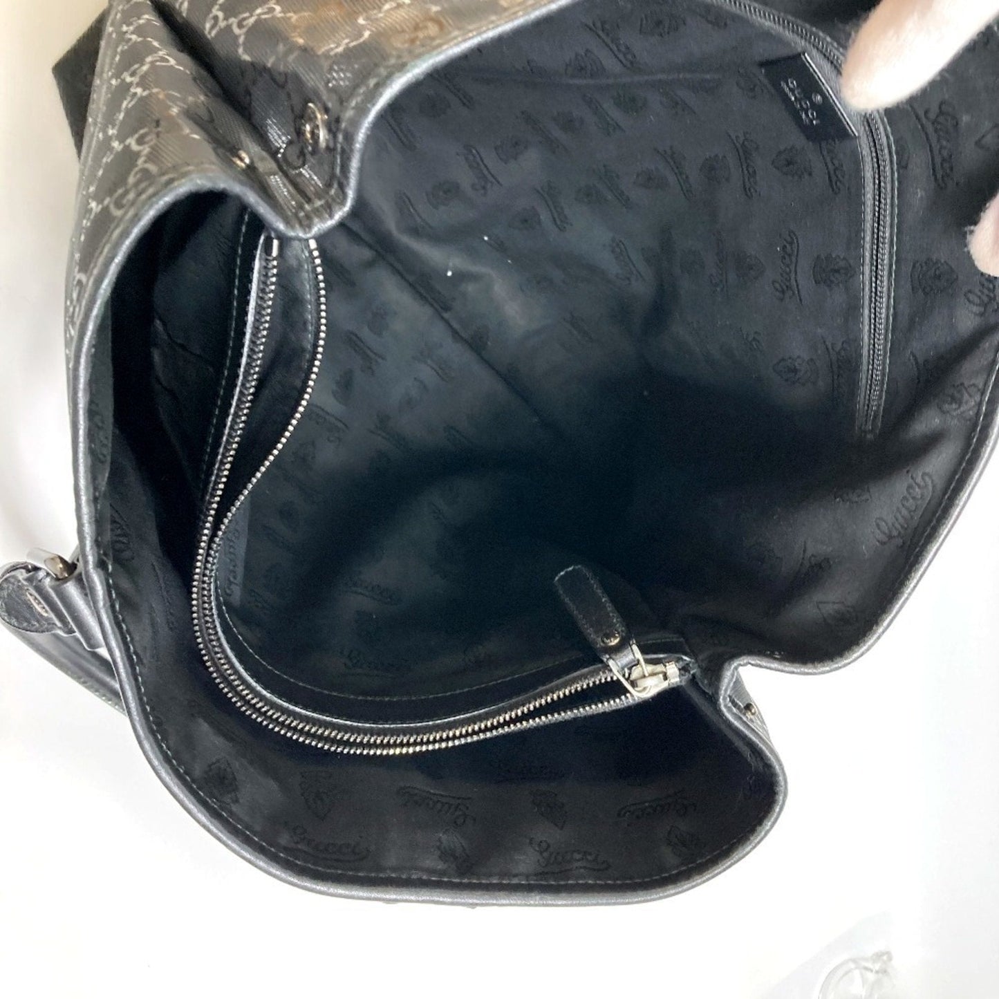 Gucci Black Gg Imprimé Tote Bag