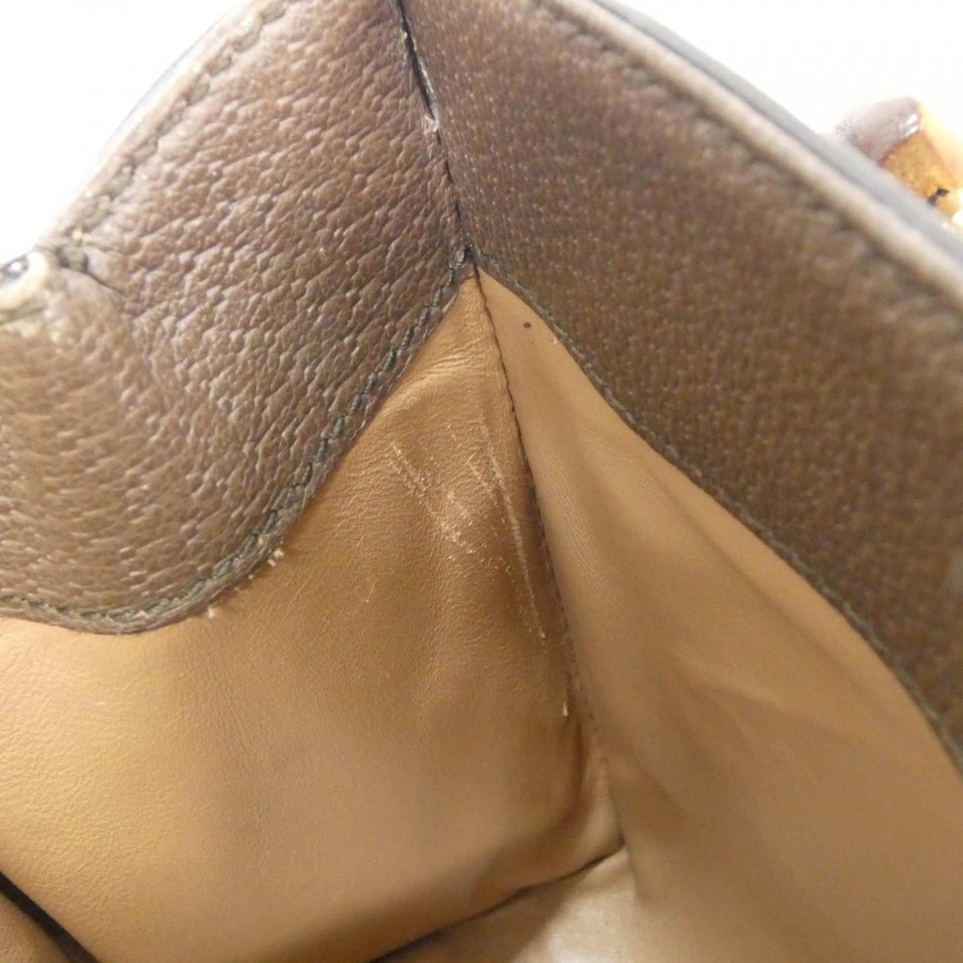 Gucci Brown Camel Gg Canvas Leather Handbag