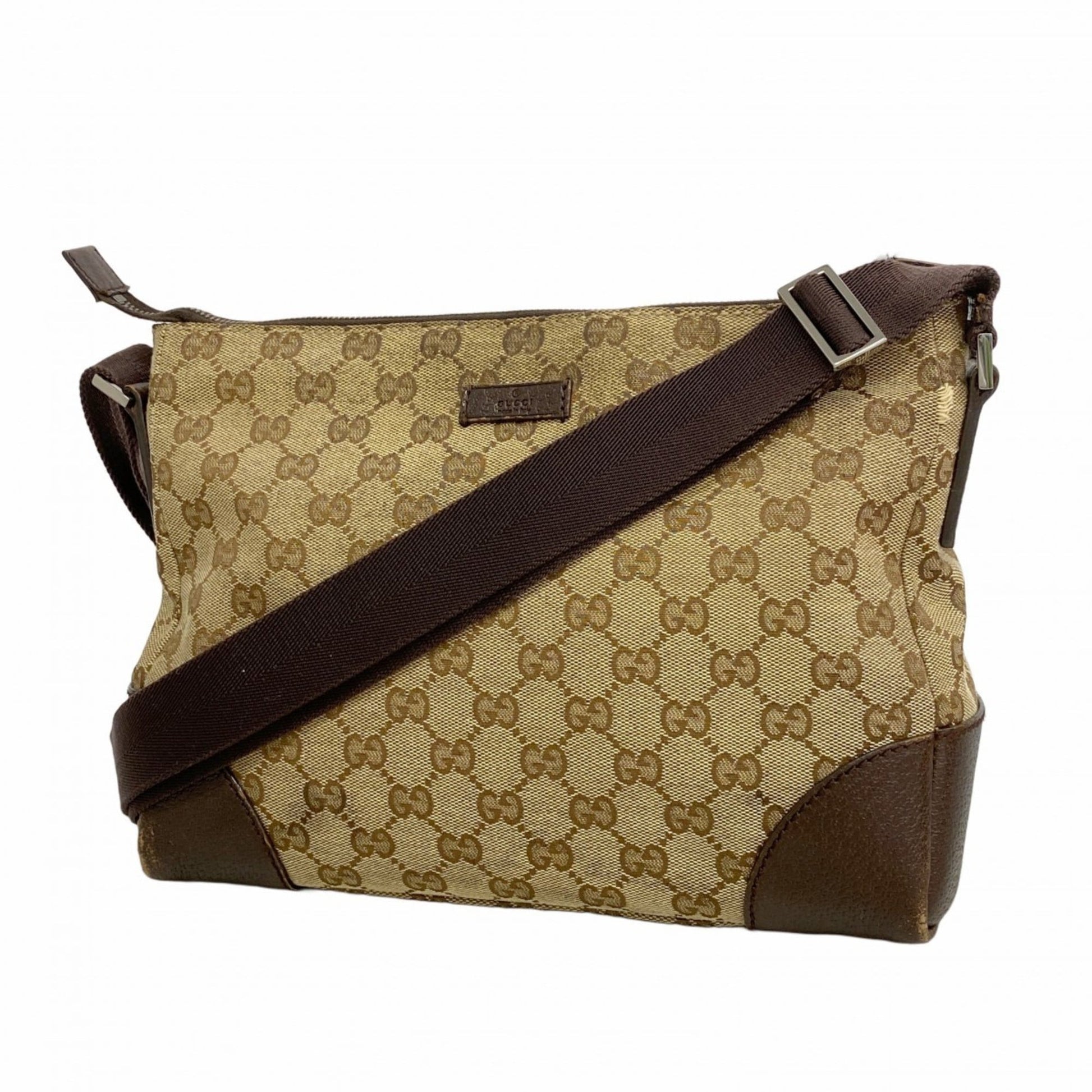 Gucci Brown Canvas Shoulder Bag