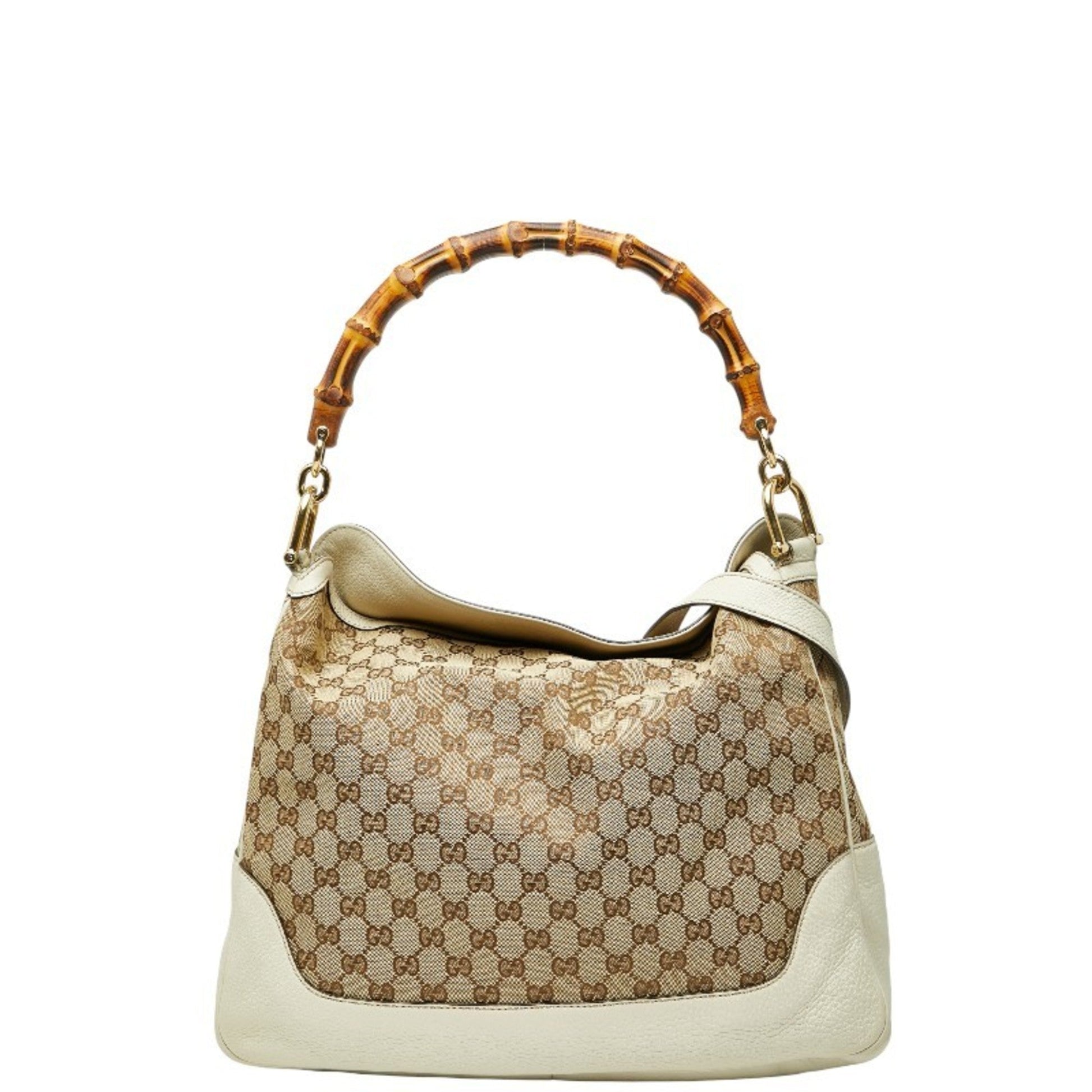 Gucci Gg Canvas Beige Ivory Gg Canvas Leather Handbag Shoulder Bag