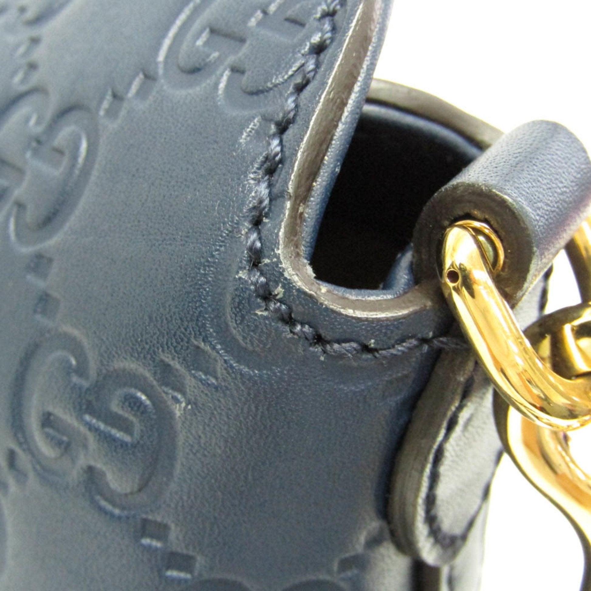 Gucci Guccissima Blue Leather Handbag Shoulder Bag