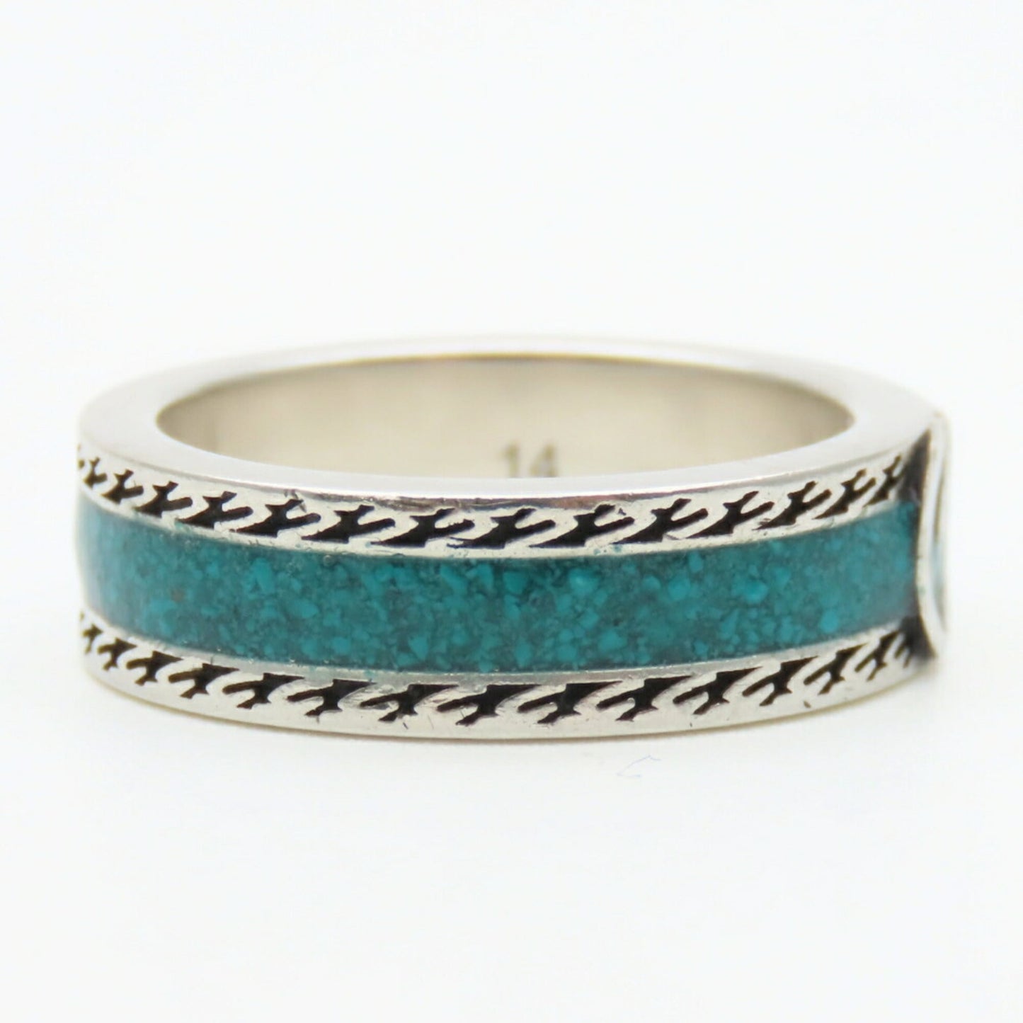 Gucci Silver Turquoise Enamel Silver 925 Band Ring