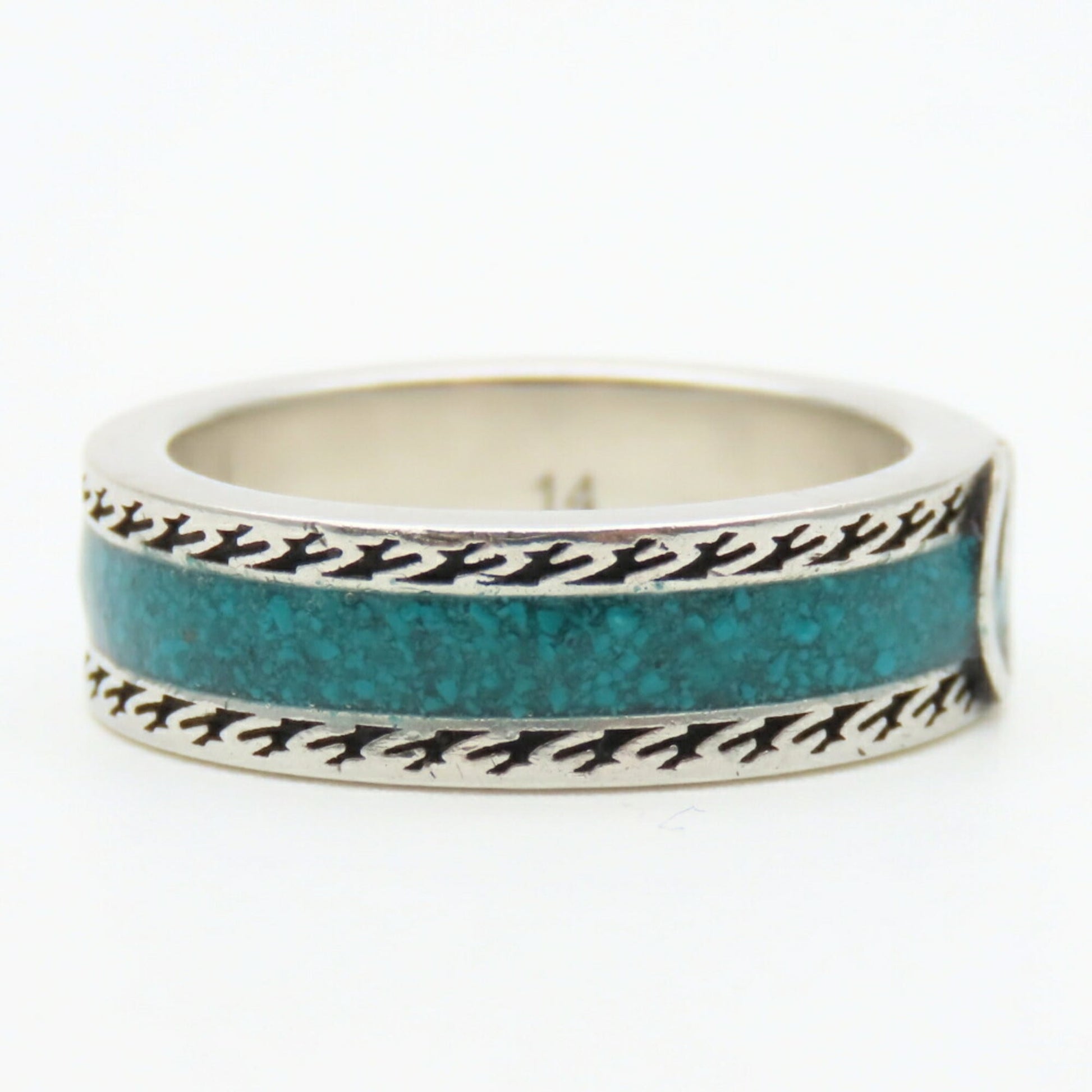 Gucci Silver Turquoise Enamel Silver 925 Band Ring