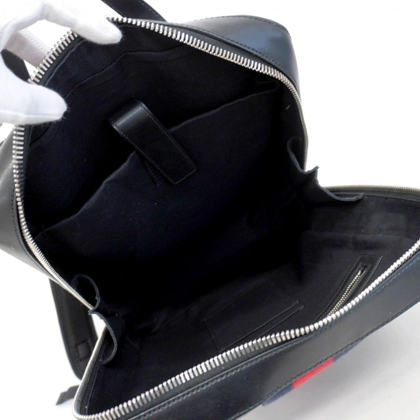 Gucci Black Gray Pvc Backpack