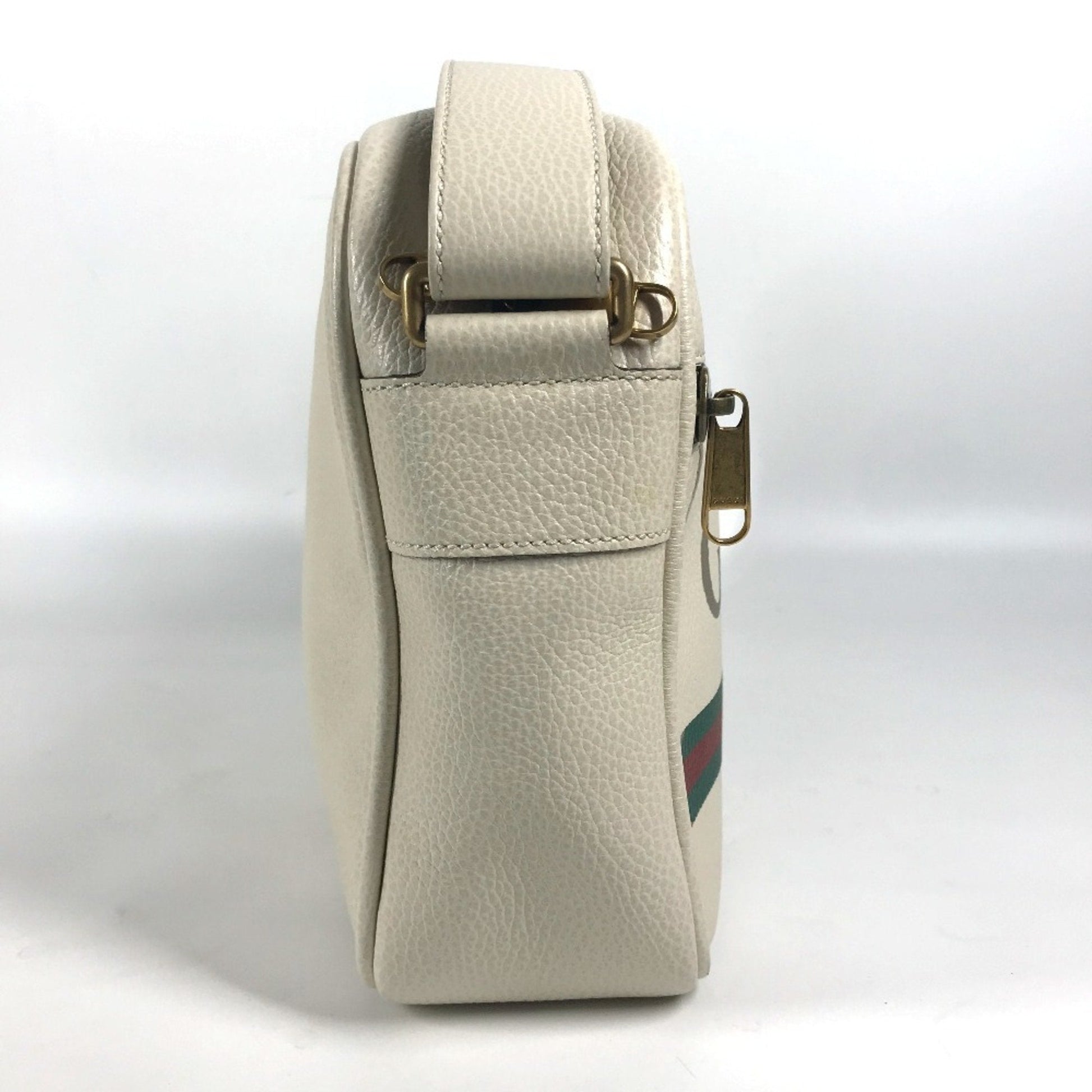 Gucci White Leather Messenger Bag Shoulder Bag