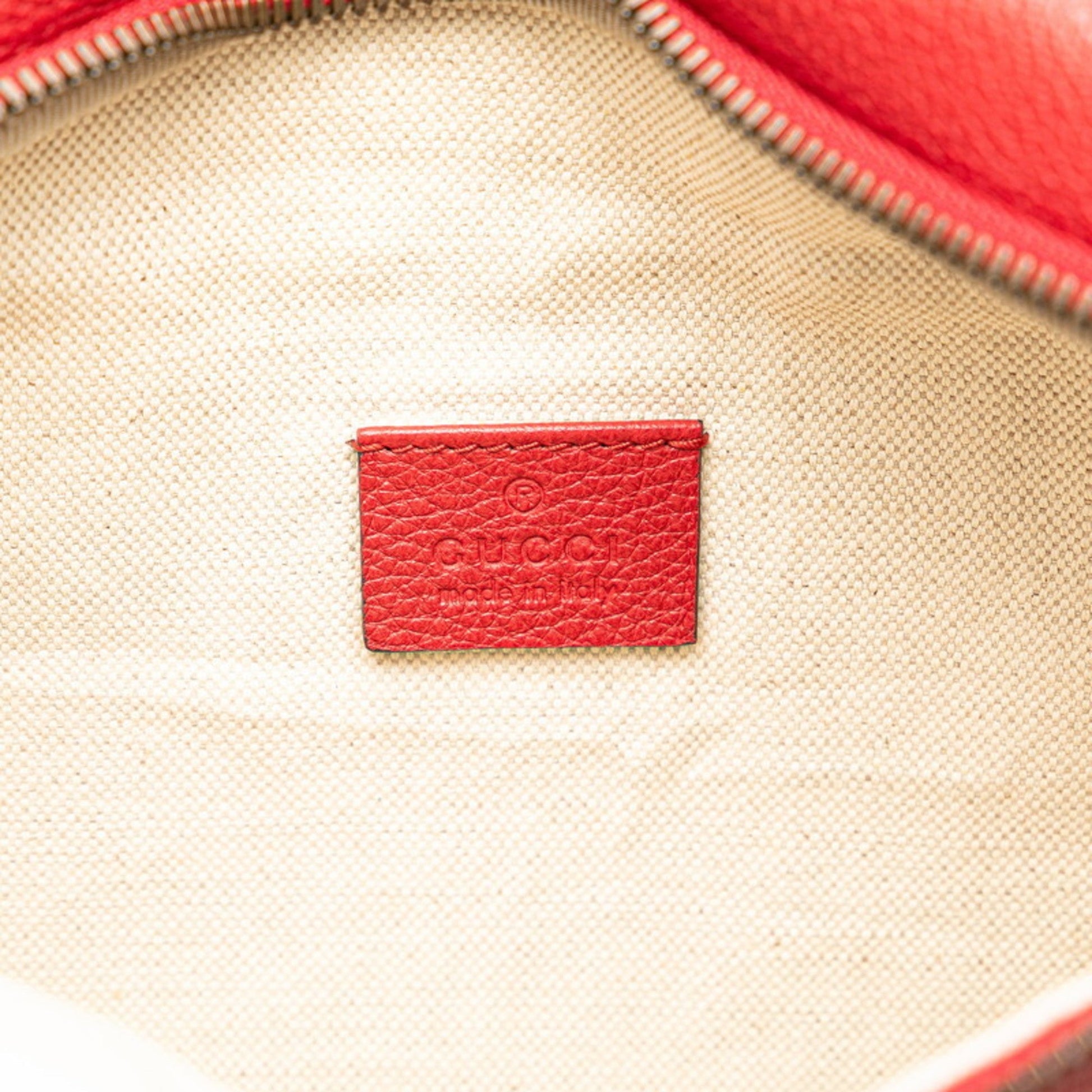 Gucci Sherry Line Red Color Leather Fanny Pack