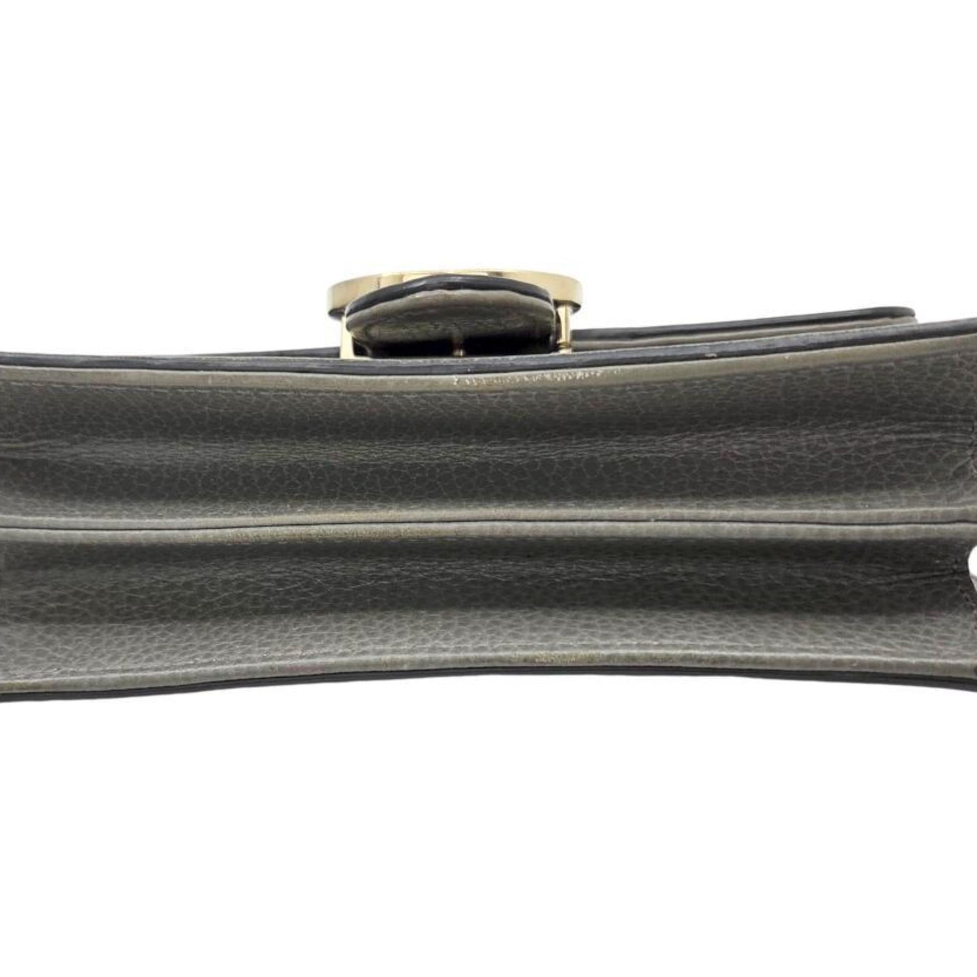 Gucci Gray Leather Shoulder Bag