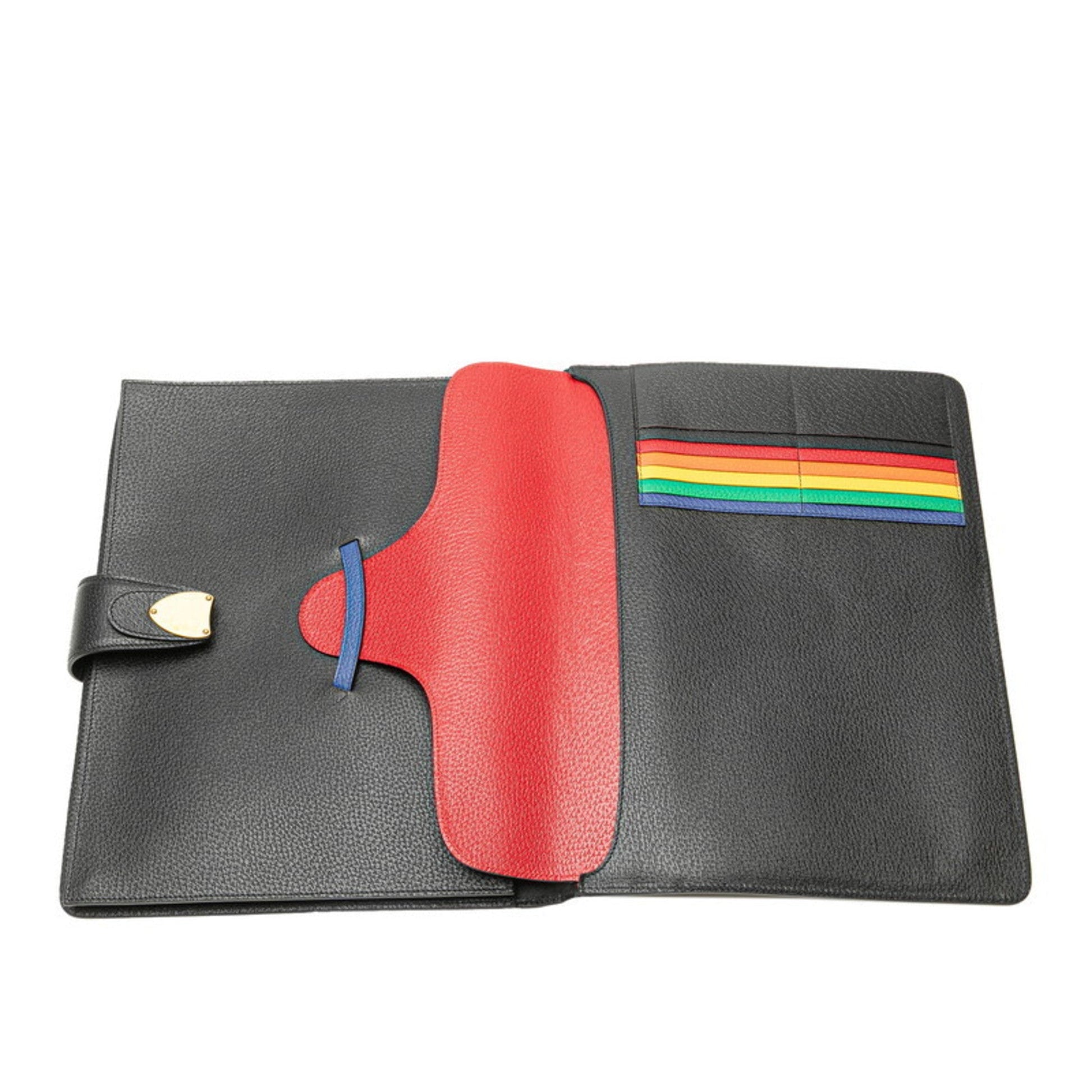 Gucci Black Leather Briefcase Clutch Bag