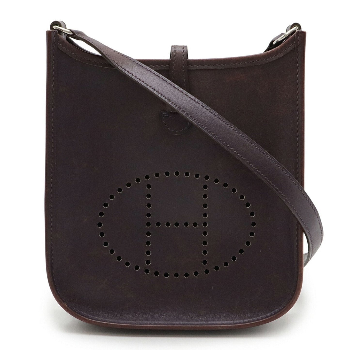 Hermes Raisin Box Calf Pochette Shoulder Bag Leather Calf Leather