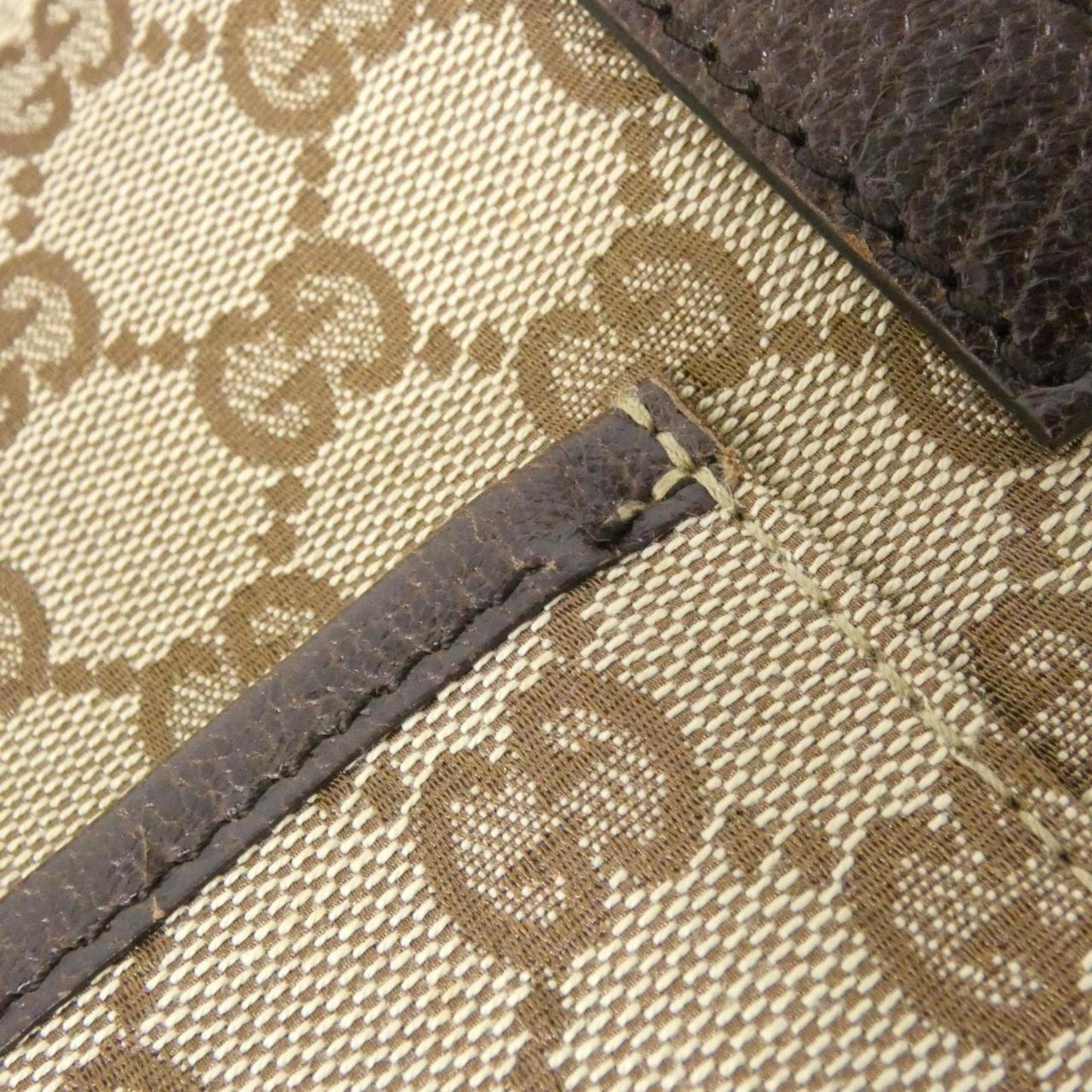 Gucci Gg Canvas Beige Dark Brown Gg Canvas Shoulder Bag