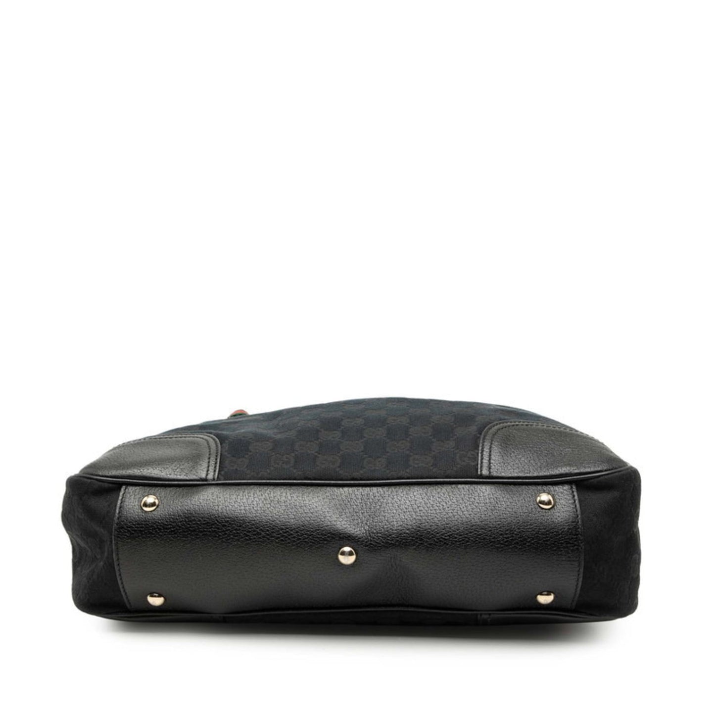 Gucci Black Canvas Leather Shoulder Bag Tote Bag