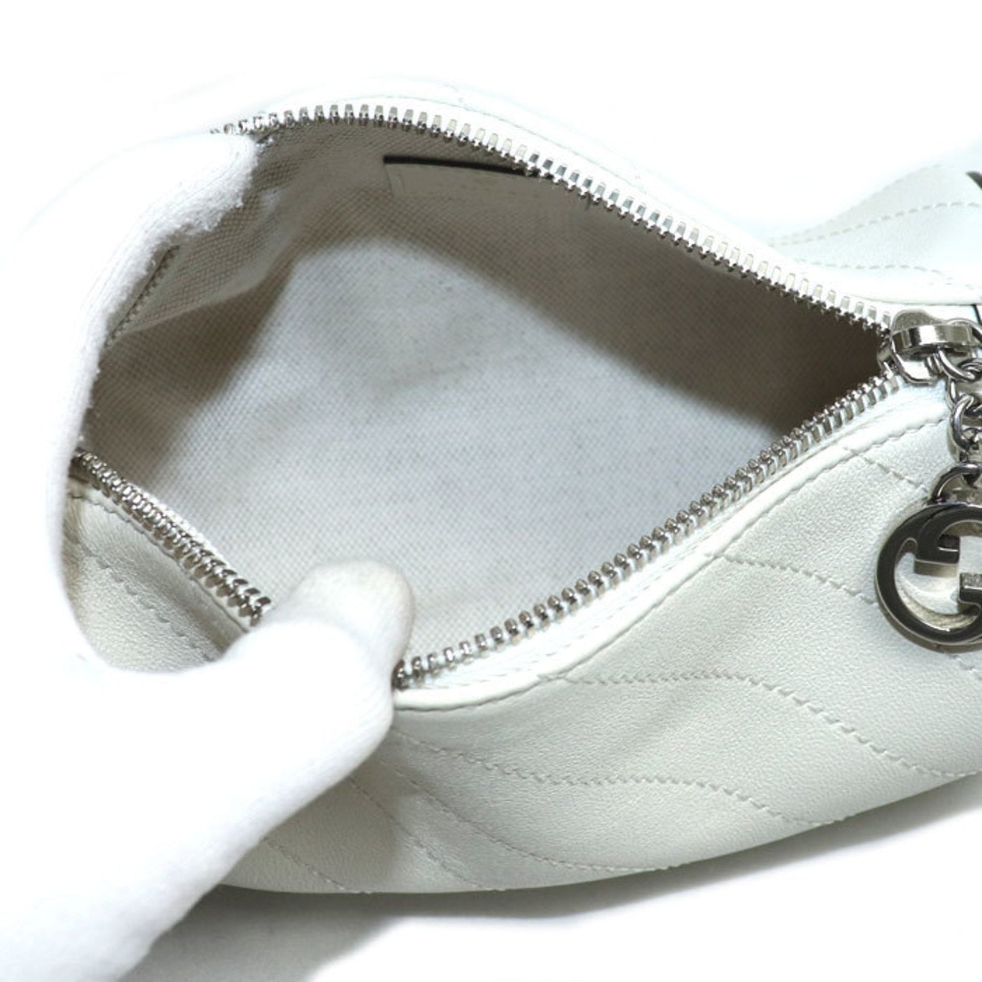 Gucci White Leather Shoulder Bag