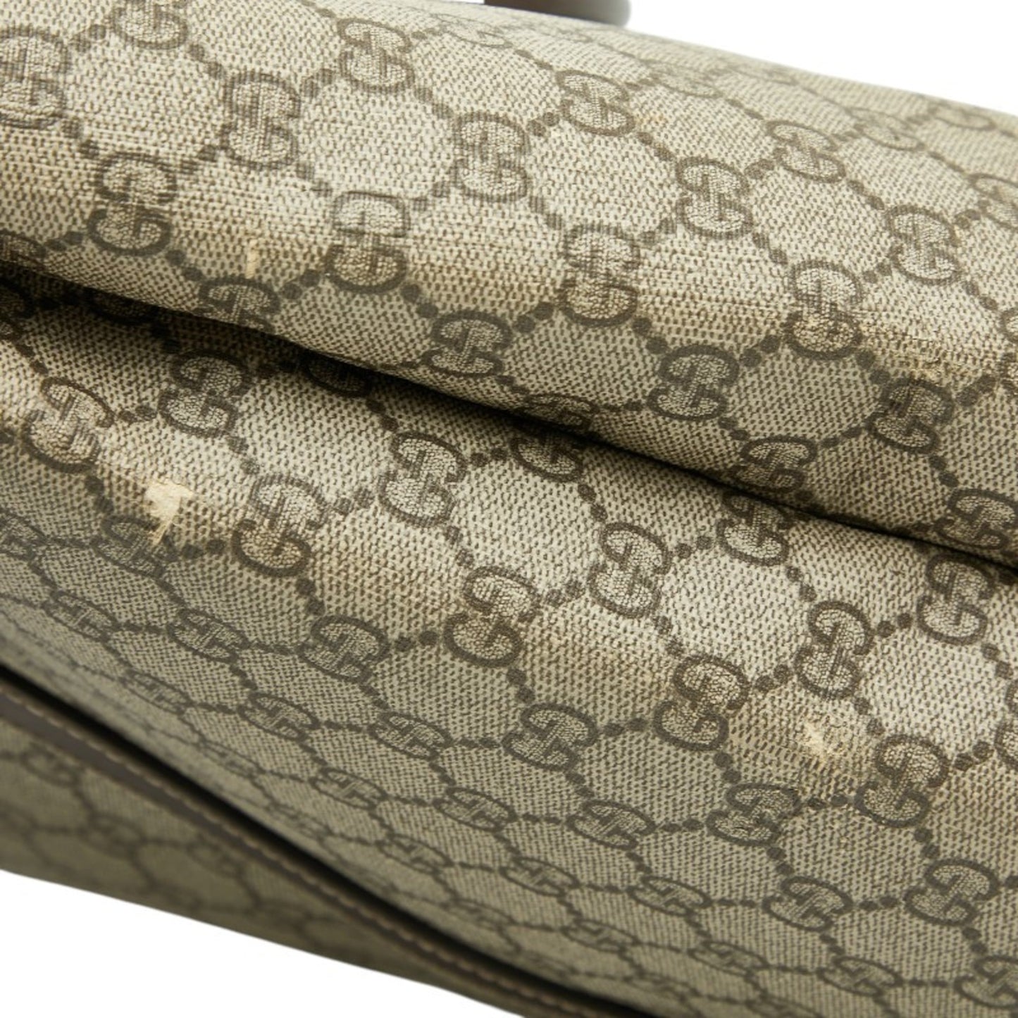 Gucci Beige Brown Pvc Leather Tote Bag