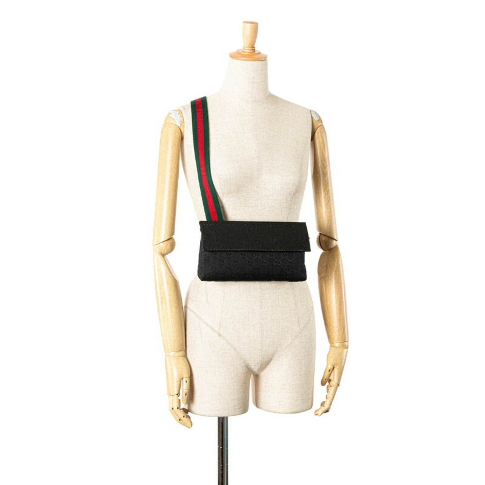 Gucci Black Canvas Leather Fanny Pack