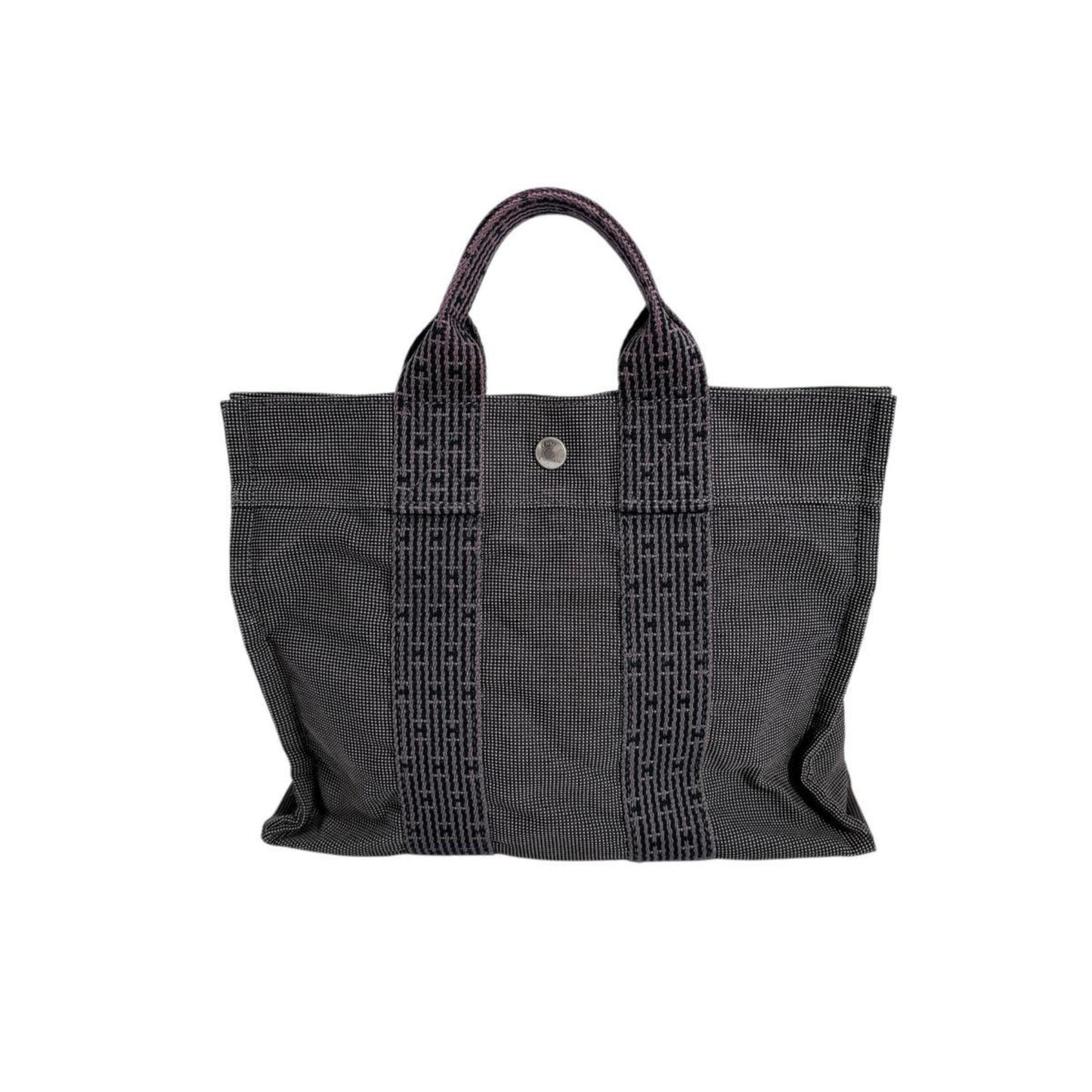 Hermes Her Line Tote Bag Canvas Gray Tote Bag 16