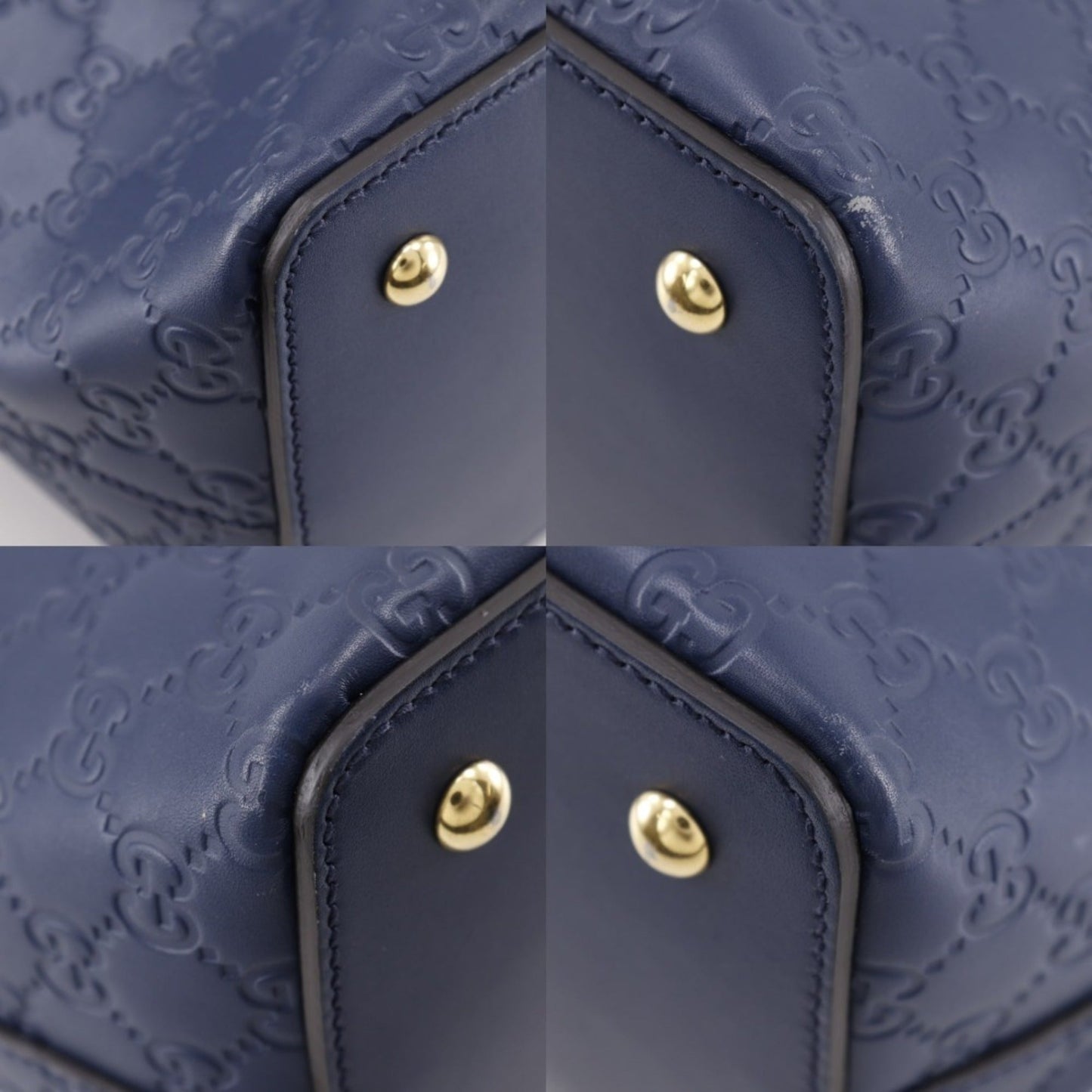 Gucci Navy Leather Handbag