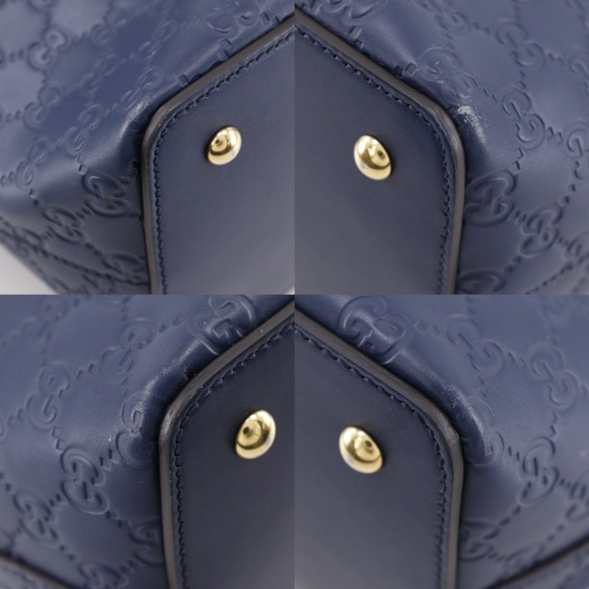 Gucci Navy Leather Handbag