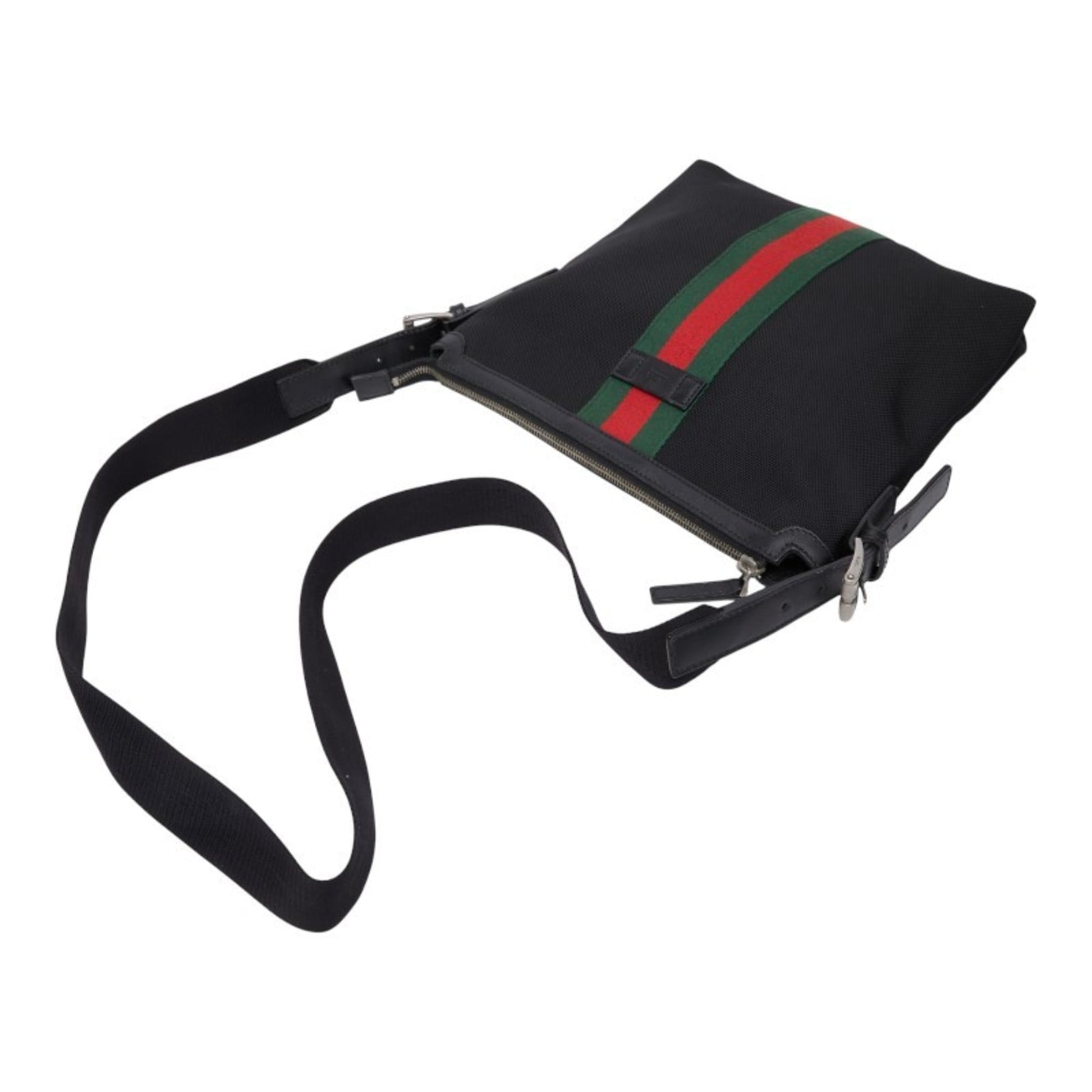 Gucci Black Nylon Leather Shoulder Bag