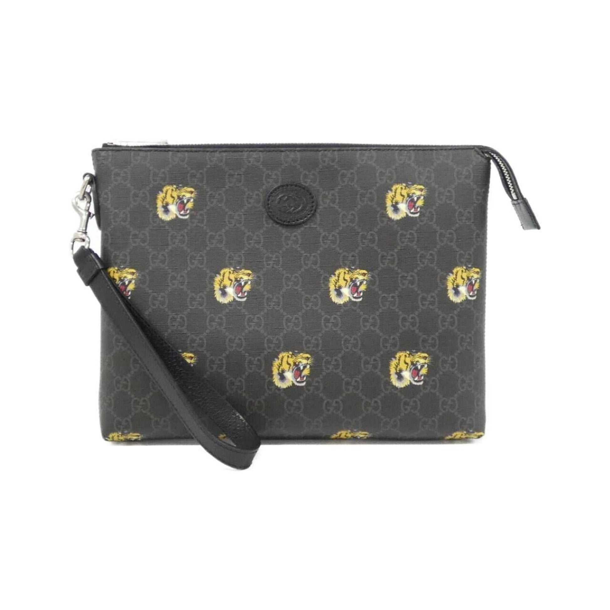 Gucci Black Yellow Gg Supreme Canvas Handbag