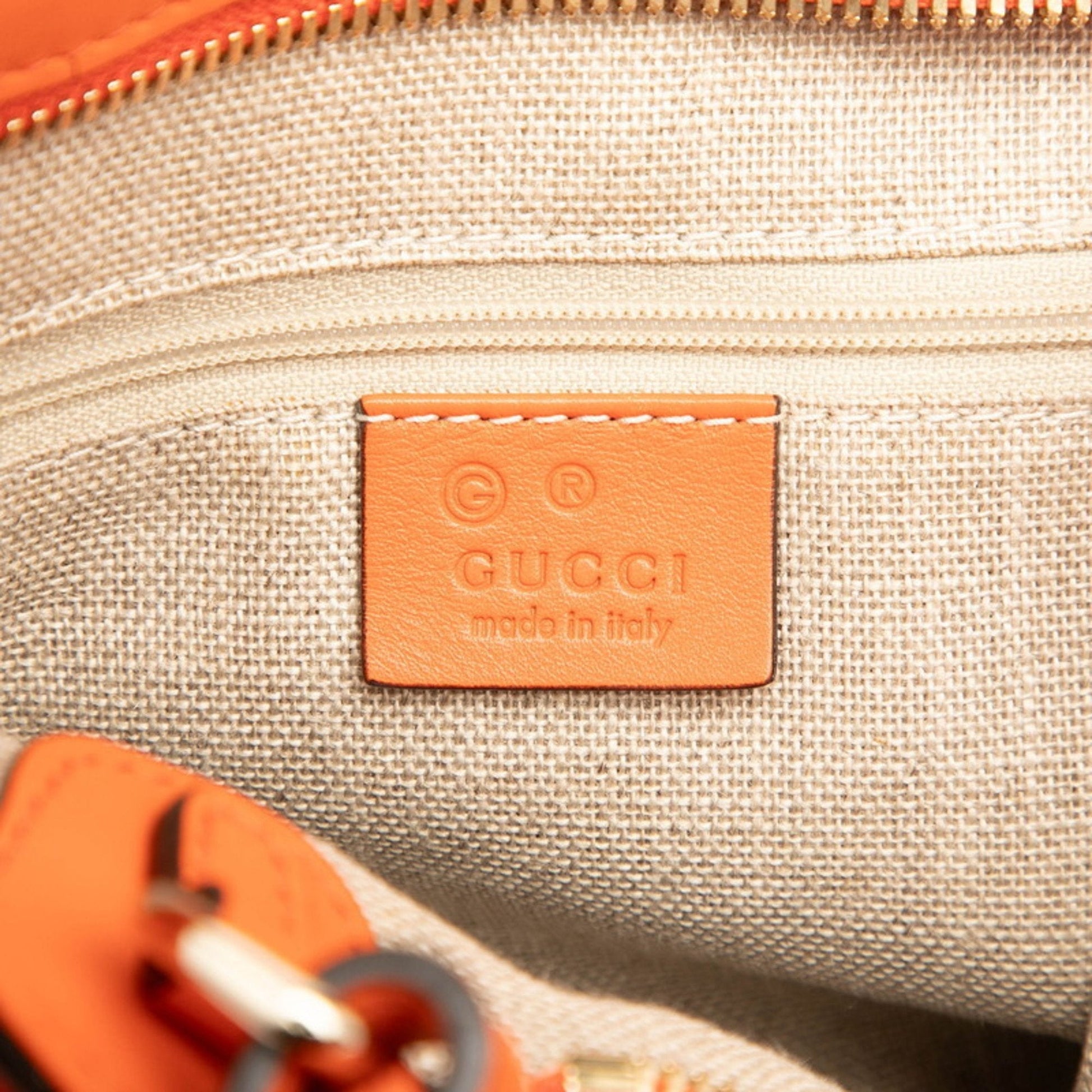 Gucci Orange Leather Handbag Shoulder Bag