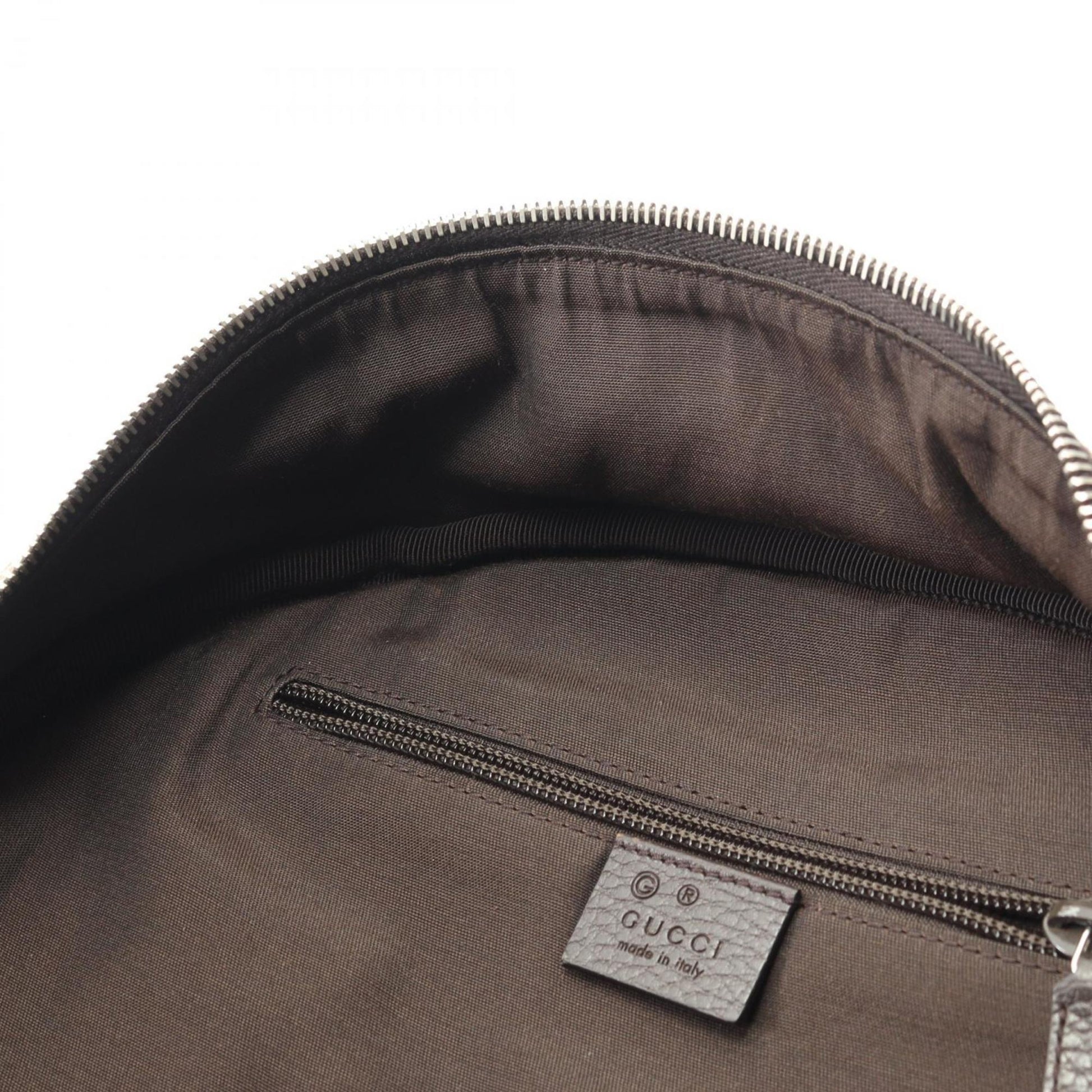 Gucci Beige Brown Canvas Leather Backpack