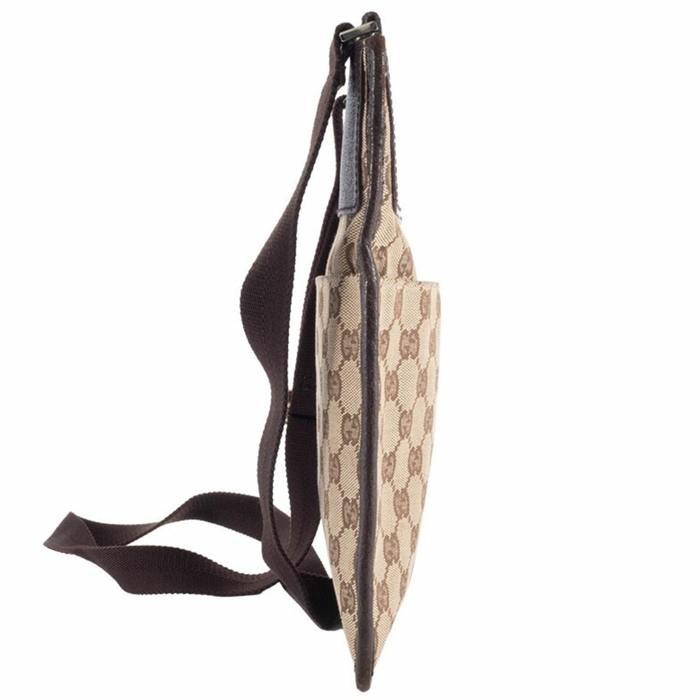 Gucci Gg Canvas Beige Brown Gg Canvas Leather Shoulder Bag
