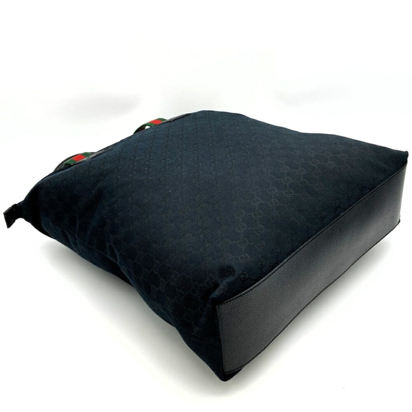 Gucci Sherry Line Black Gg Canvas Handbag