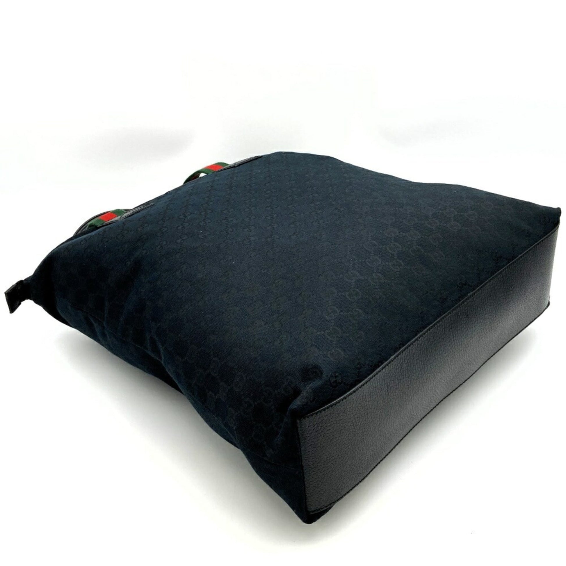 Gucci Sherry Line Black Gg Canvas Handbag