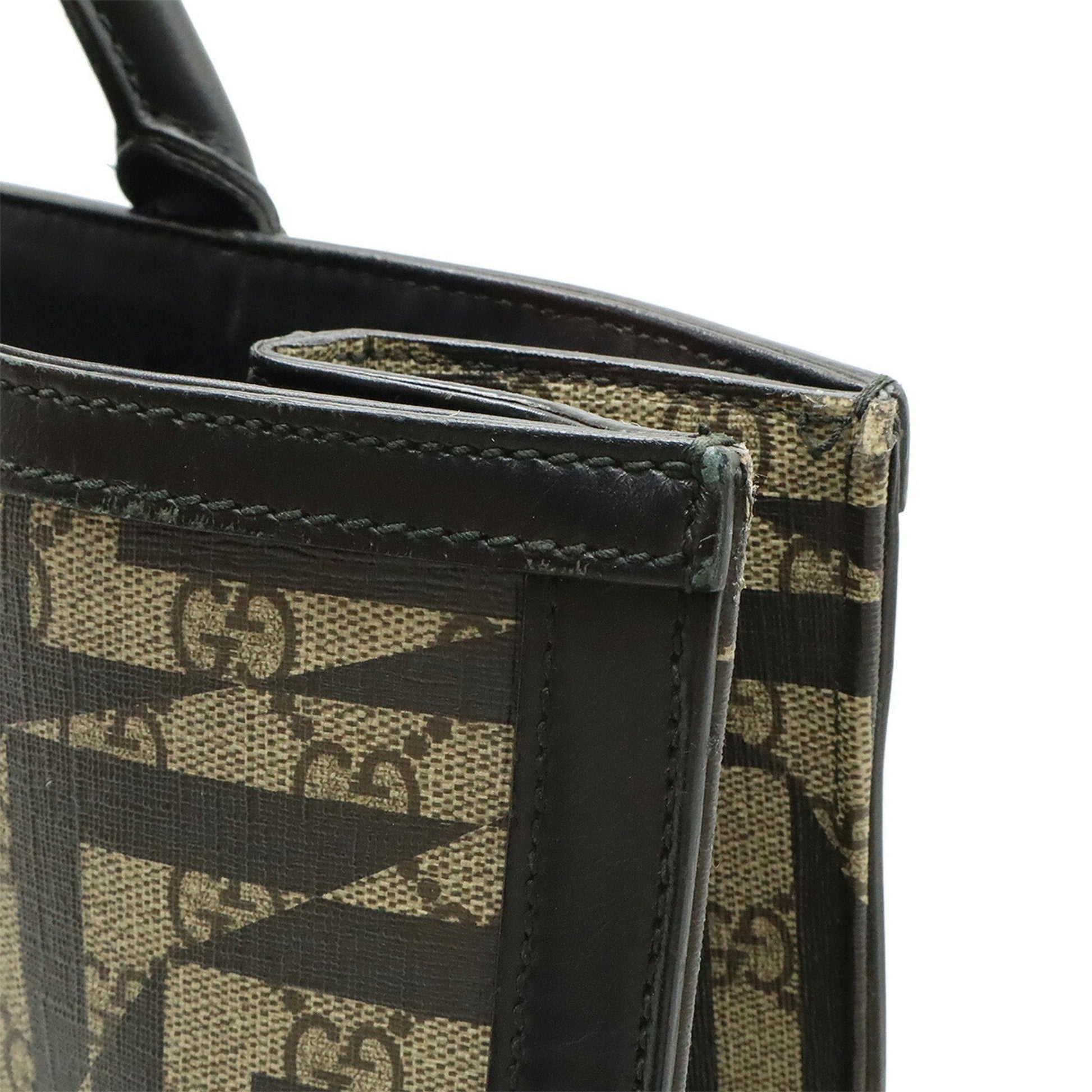 Gucci Beige Black Gg Supreme Leather Shoulder Bag Tote Bag