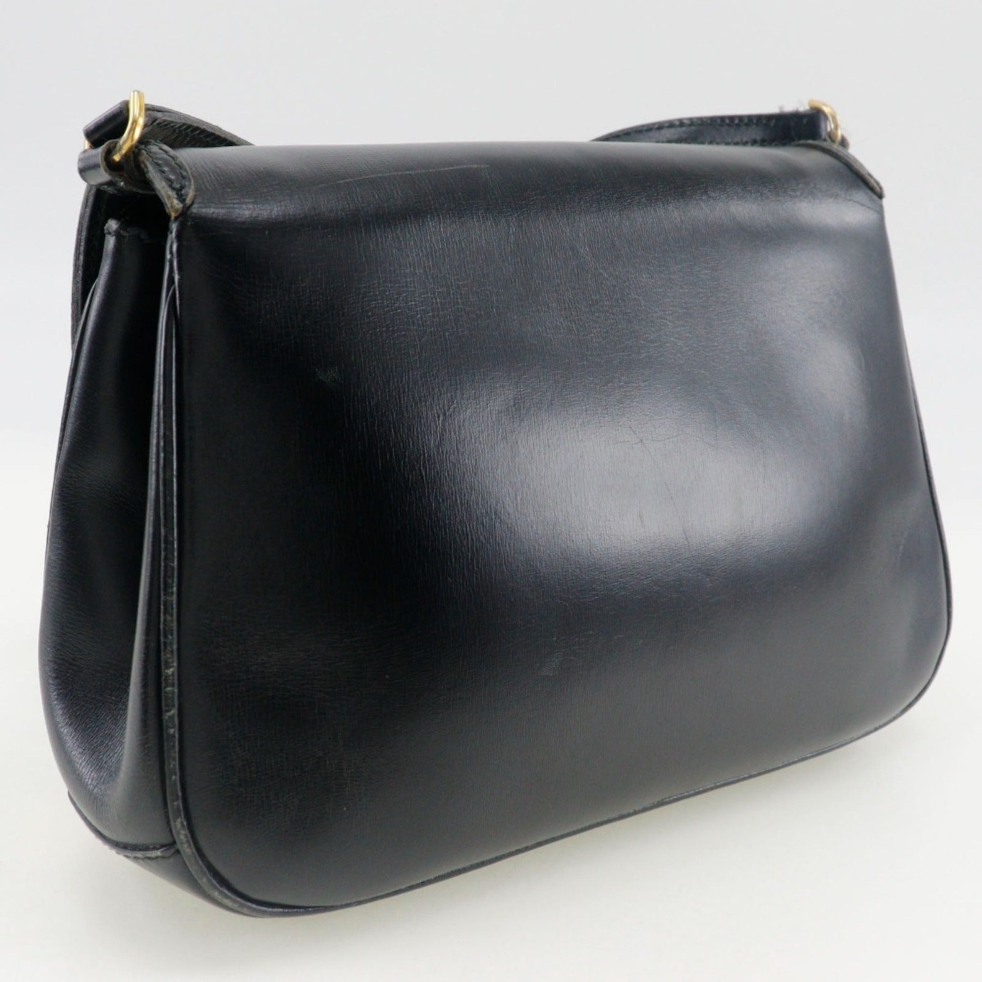 Gucci Sherry Line Black Leather Shoulder Bag