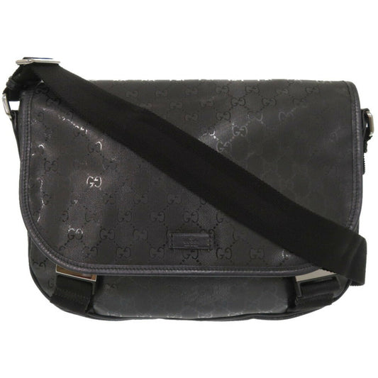 Gucci Black Coated Canvas Pvc Messenger Bag Shoulder Bag