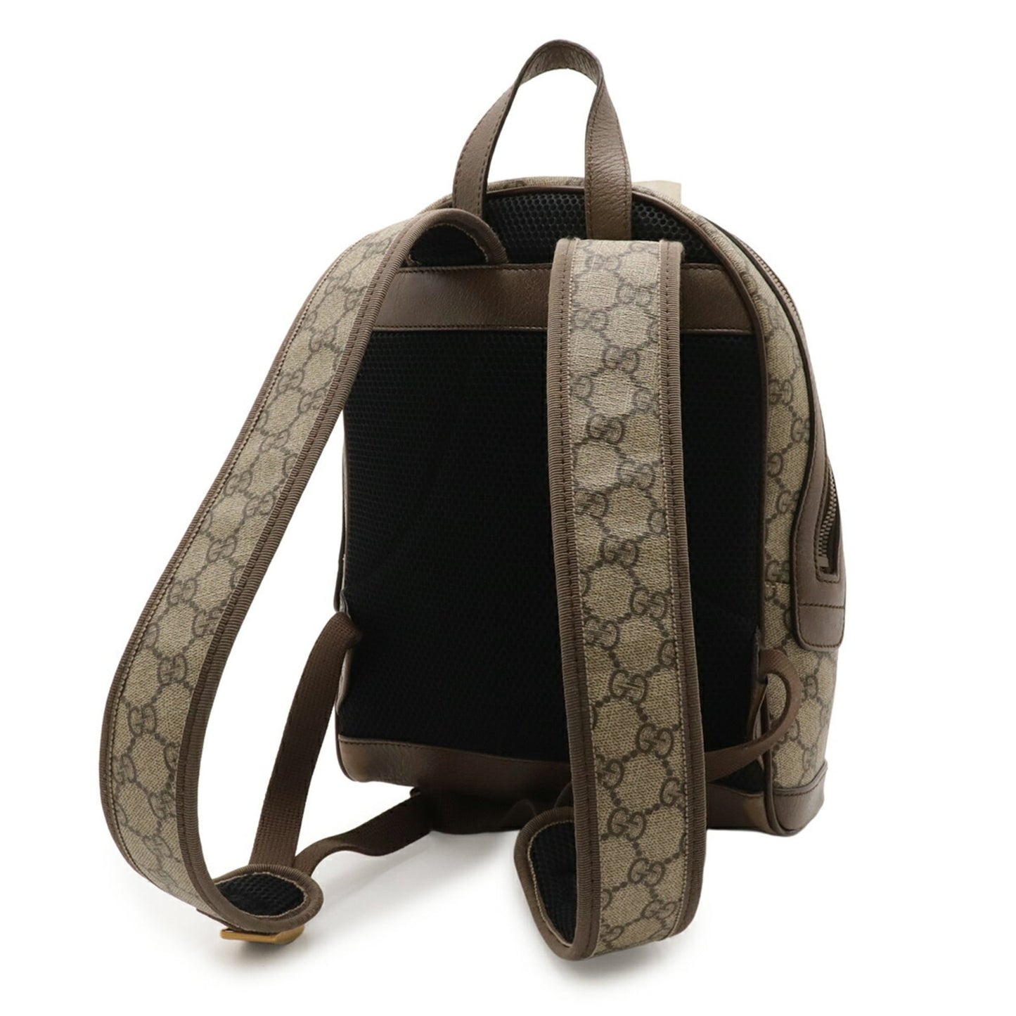 Gucci Beige Brown Green Red Color Gg Supreme Canvas Pvc Leather Backpack