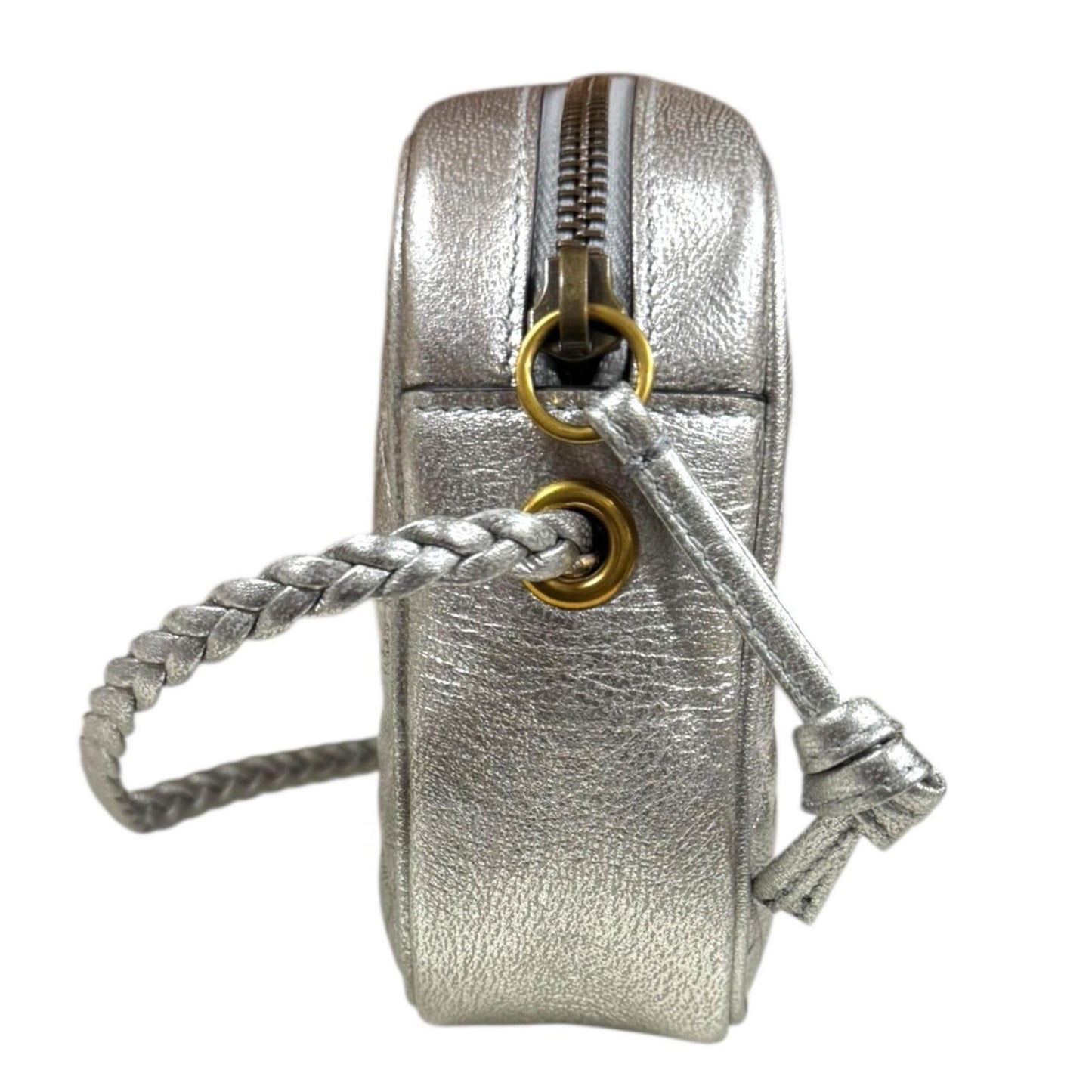 Gucci Silver Leather Shoulder Bag
