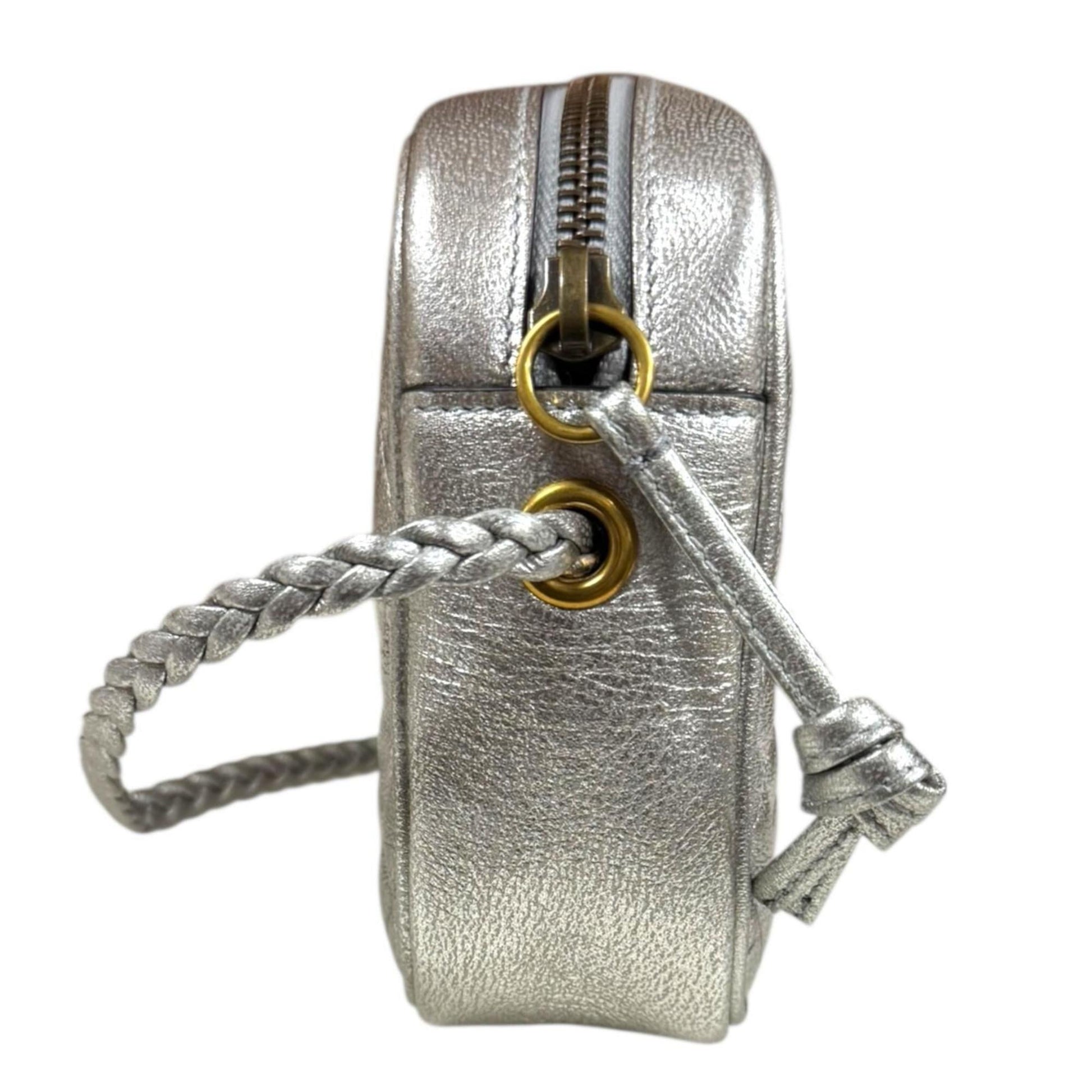 Gucci Silver Leather Shoulder Bag