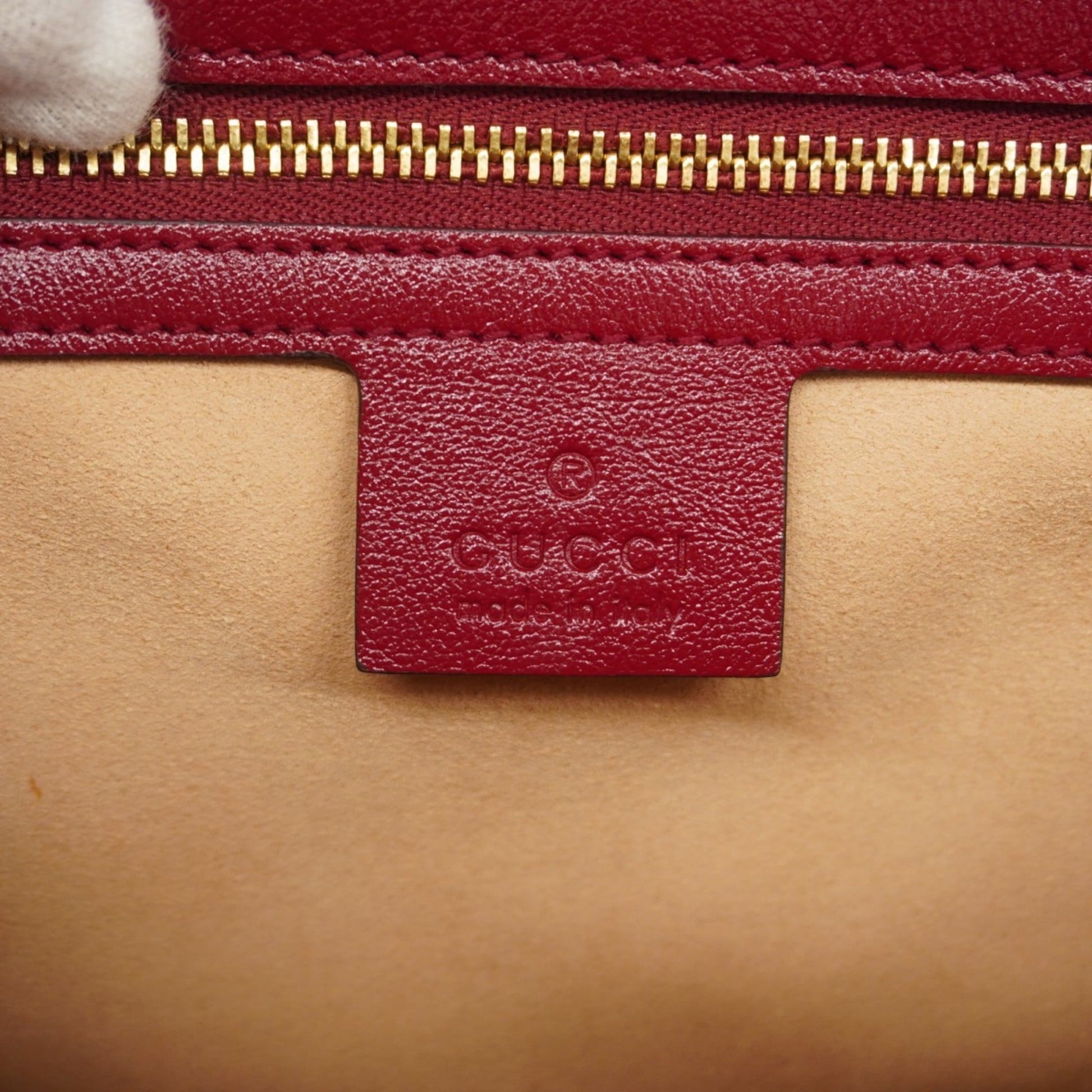 Gucci Brown Red Color Canvas Shoulder Bag