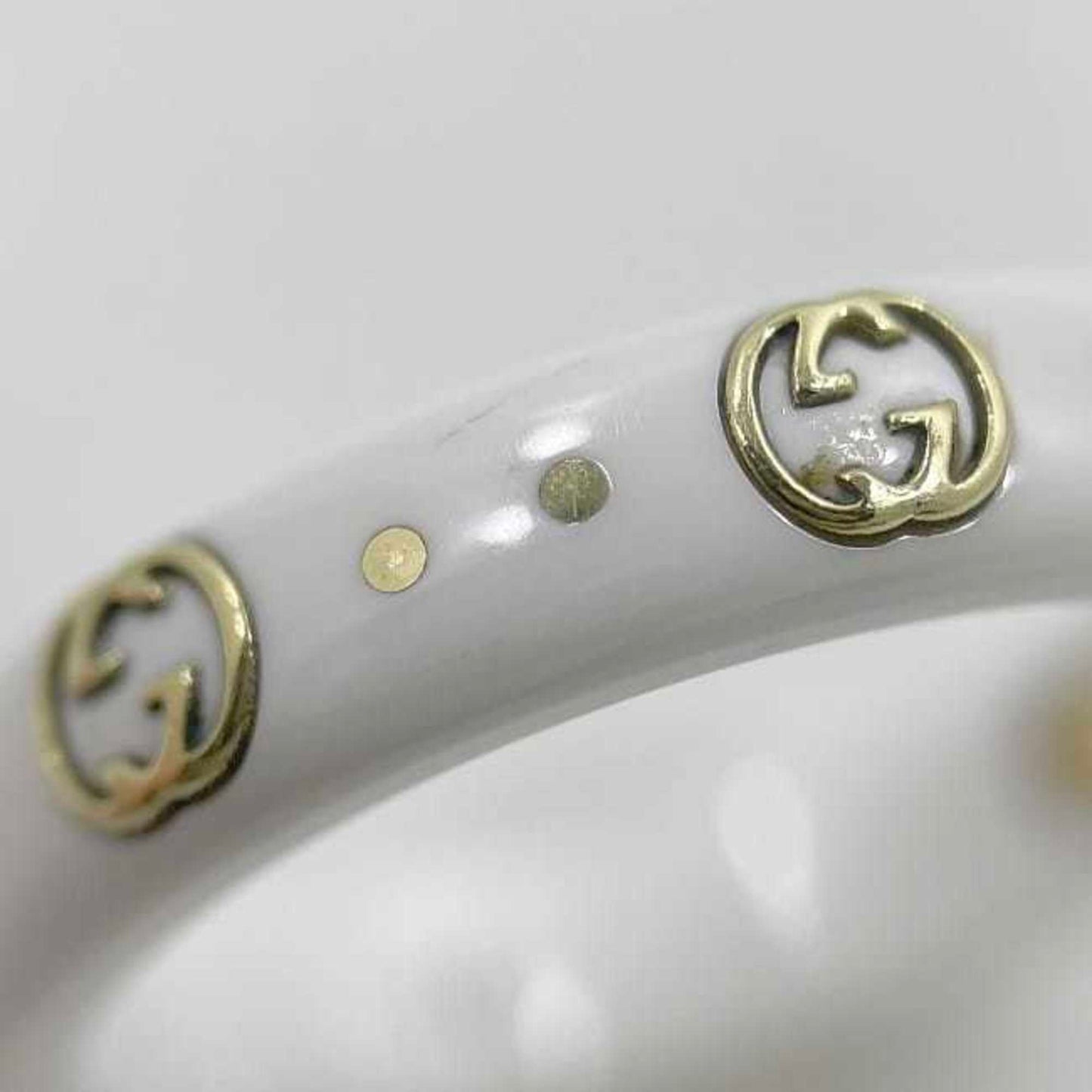 Gucci White Yellow Gold Ceramic Yellow Gold (18K) Band Ring