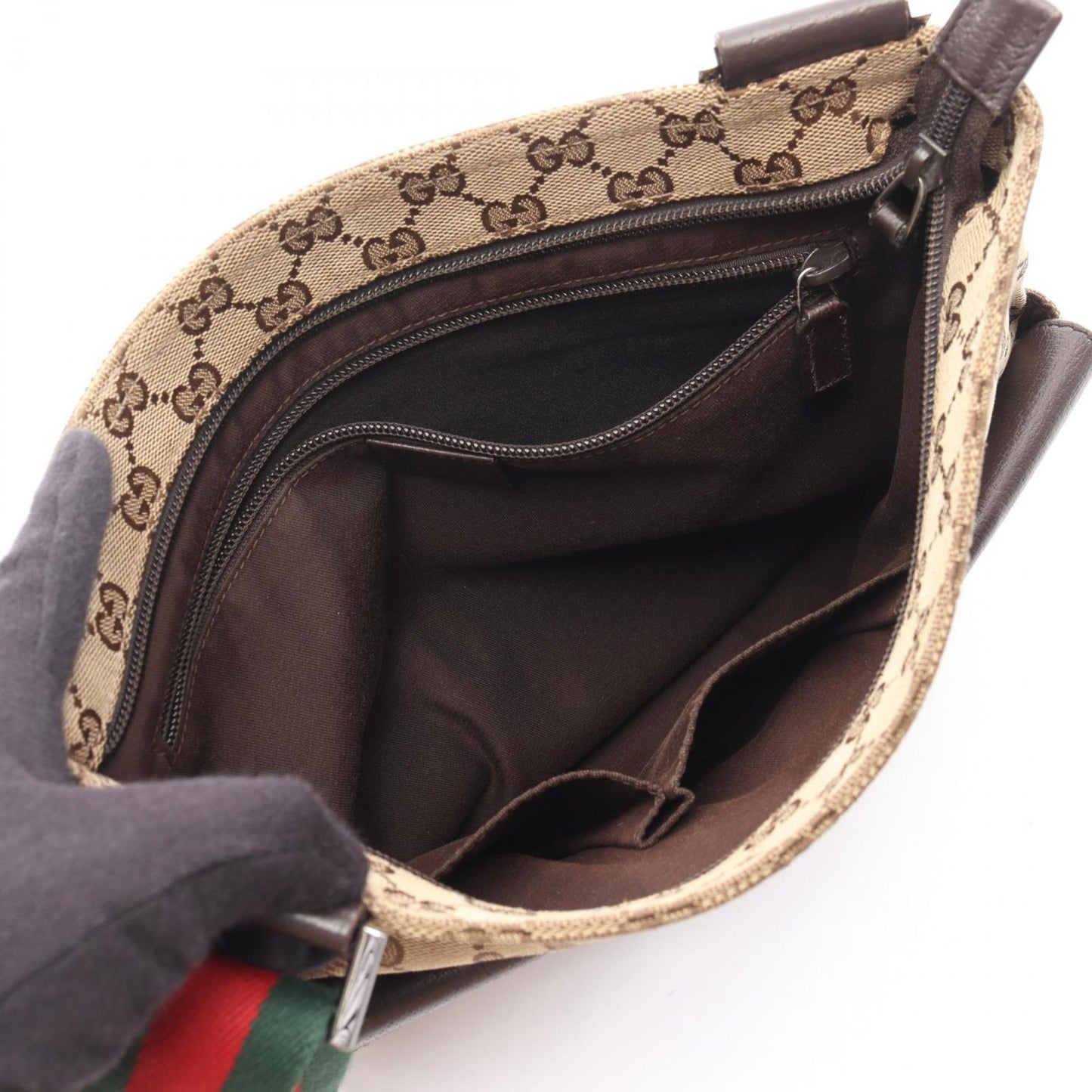Gucci Beige Brown Multi-Color Gg Canvas Leather Shoulder Bag