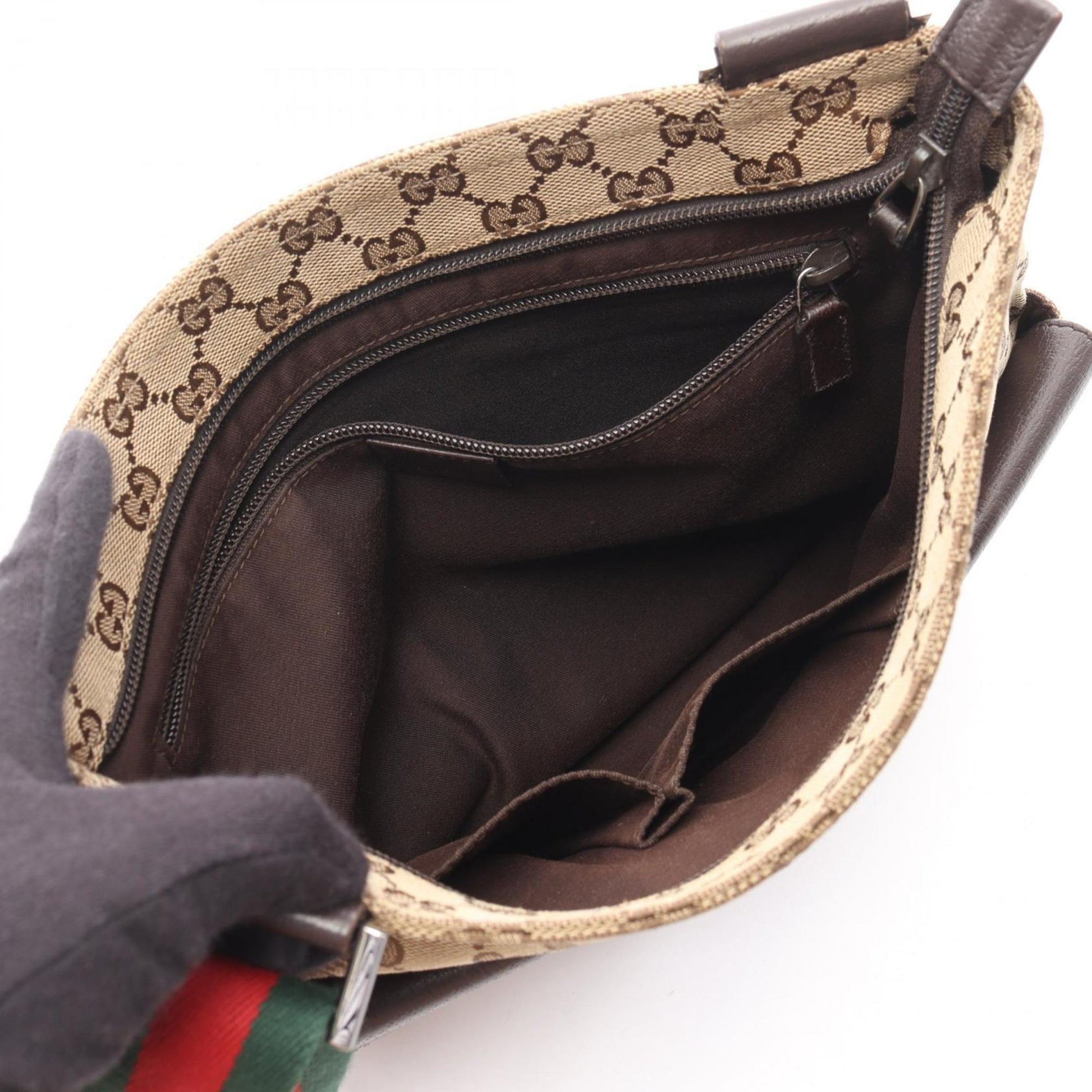 Gucci Beige Brown Multi-Color Gg Canvas Leather Shoulder Bag