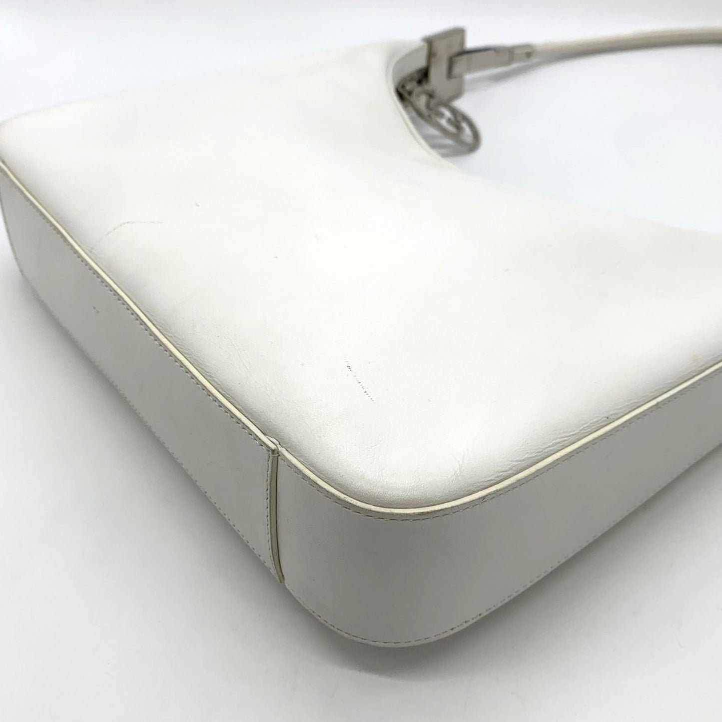 Gucci White Leather Shoulder Bag