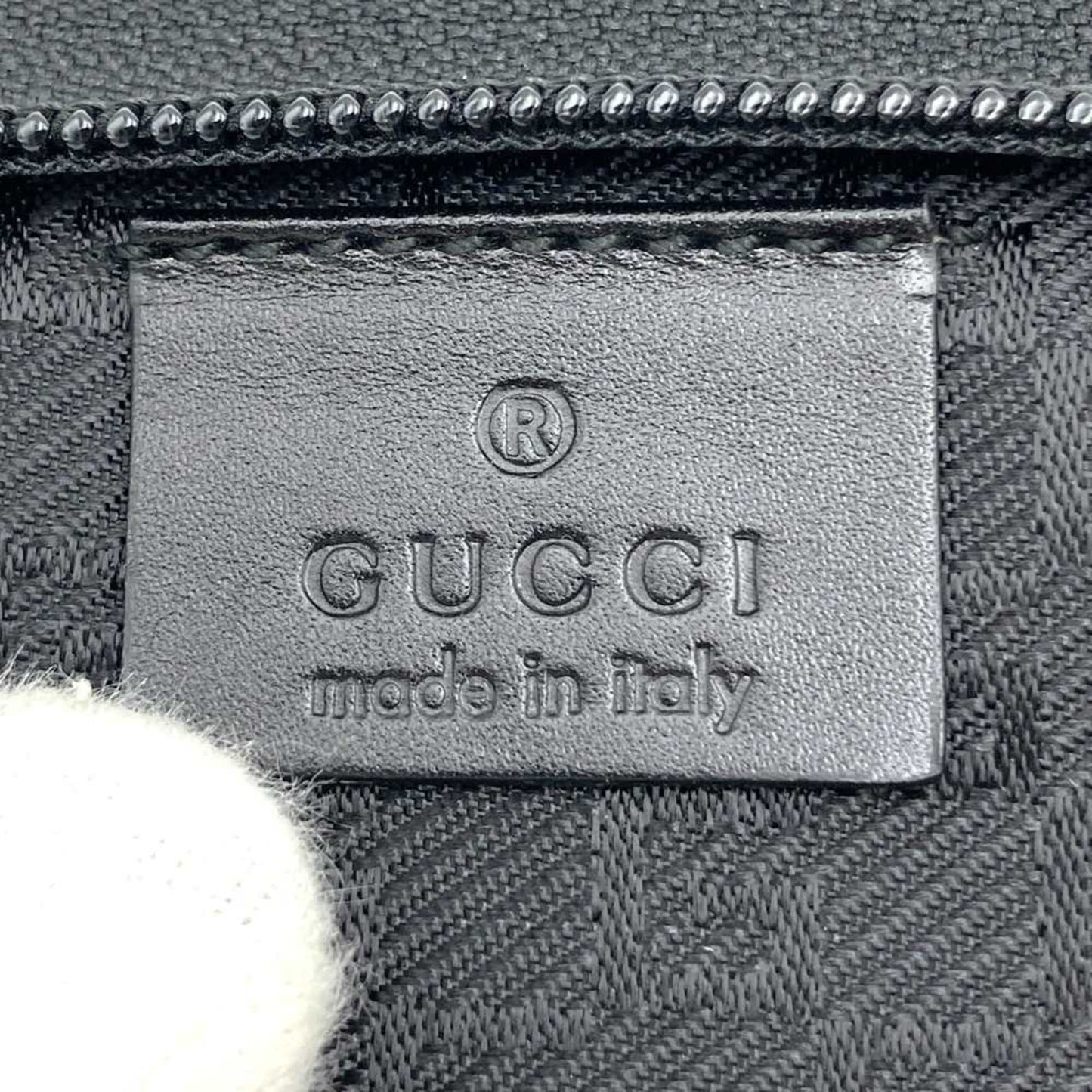 Gucci Black Nylon Leather Clutch Bag